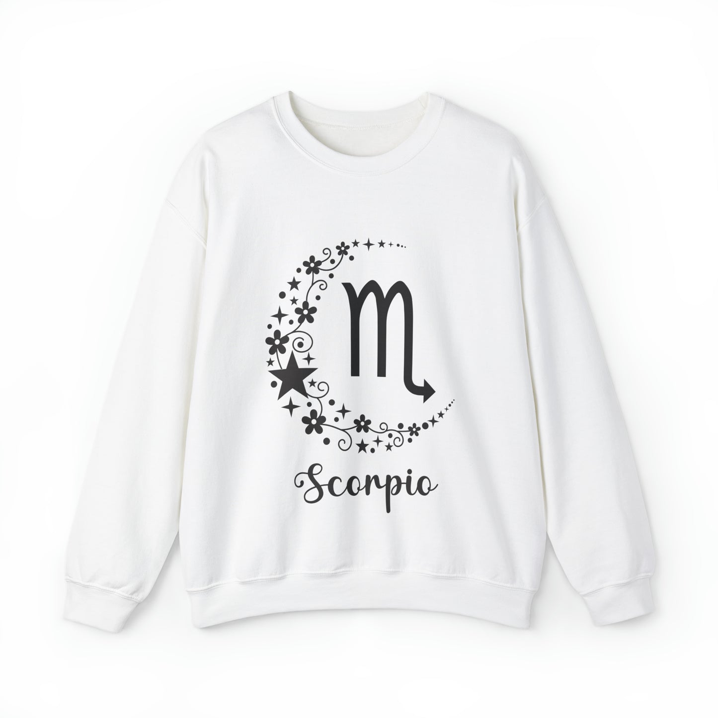 Scorpio Floral Moon Zodiac Unisex Heavy Blend™ Crewneck Sweatshirt