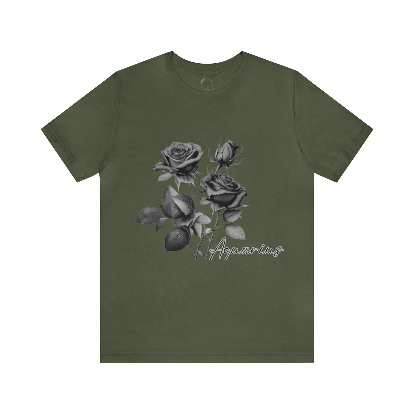 Aquarius Rose Zodiac Unisex Jersey Short Sleeve Tee