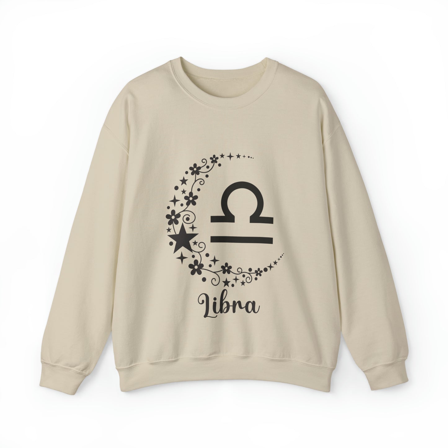 Libra Floral Moon Zodiac Unisex Heavy Blend™ Crewneck Sweatshirt