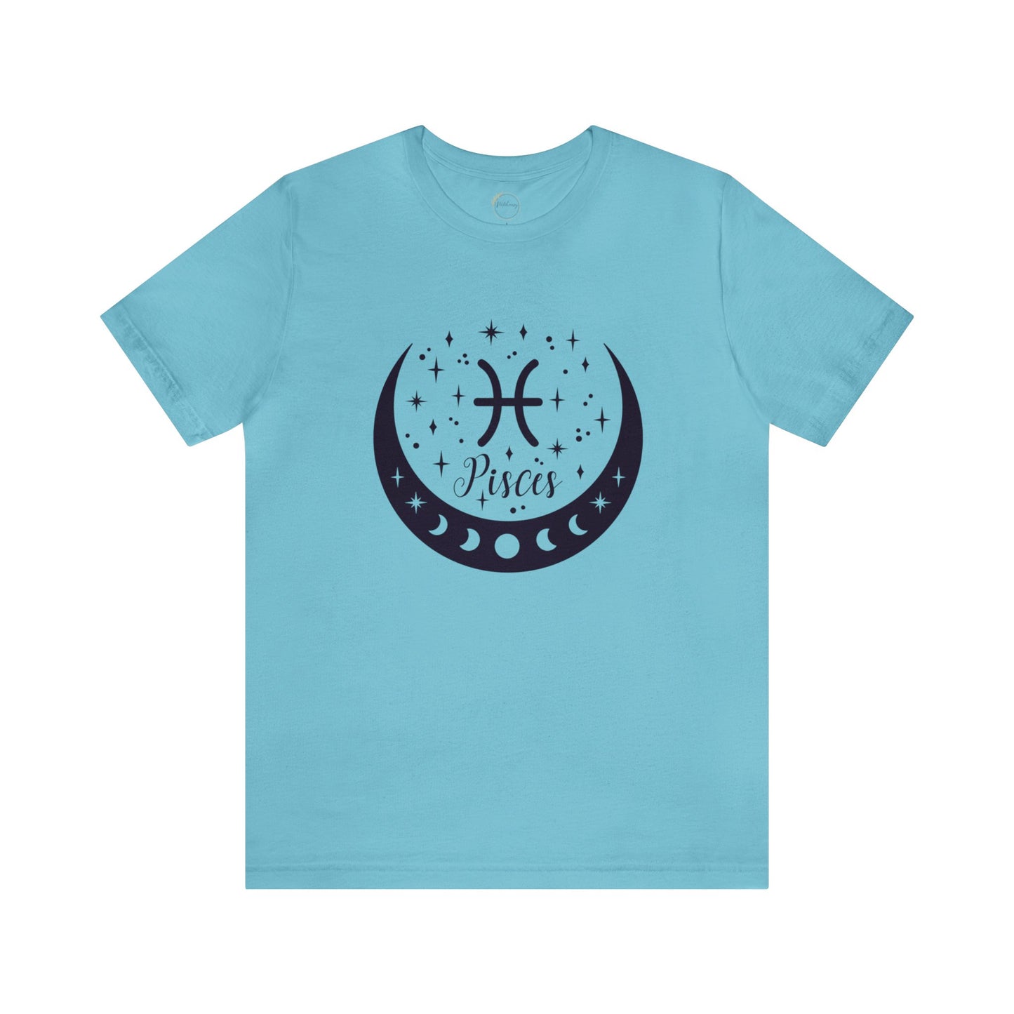 Pisces Moon Phase Zodiac Unisex Jersey Short Sleeve Tee