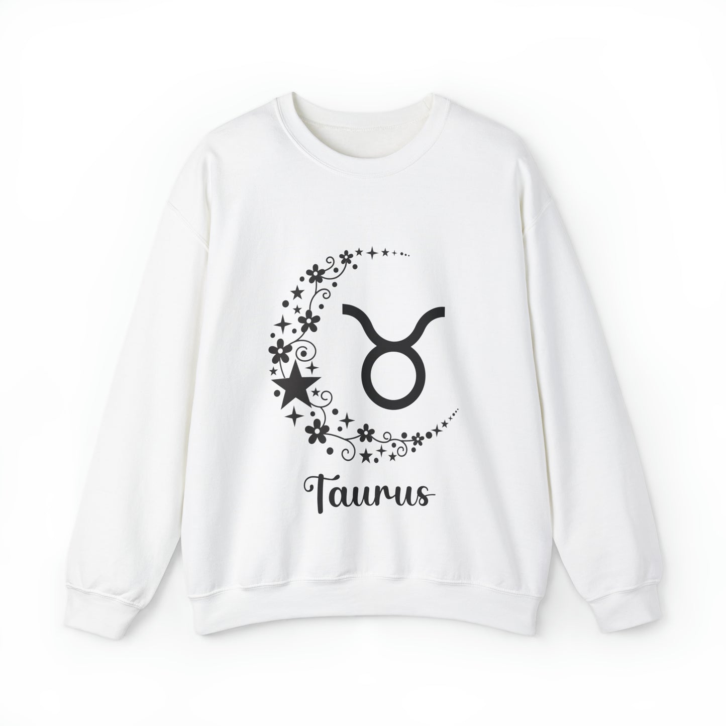 Taurus Floral Moon Zodiac Unisex Heavy Blend™ Crewneck Sweatshirt