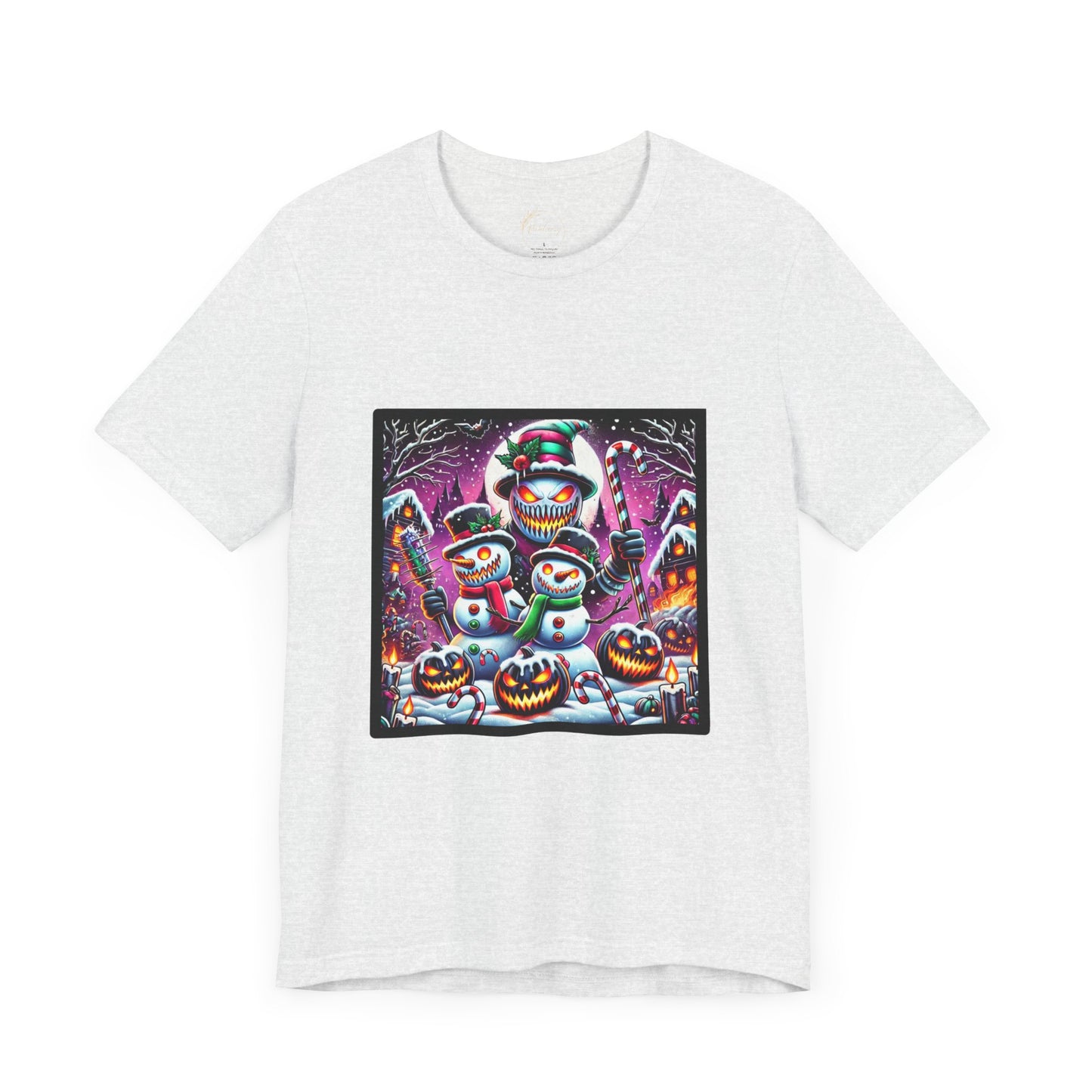 Spooky Snowmen Shirt Halloween Christmas Mashup Holiday Tee xMasWeen Evil Snowman Spooky Christmas Freight Delight Pumpkin Snowman