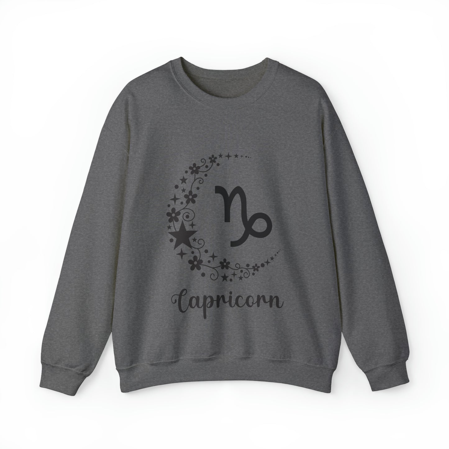 Capricorn Floral Moon Zodiac Unisex Heavy Blend™ Crewneck Sweatshirt