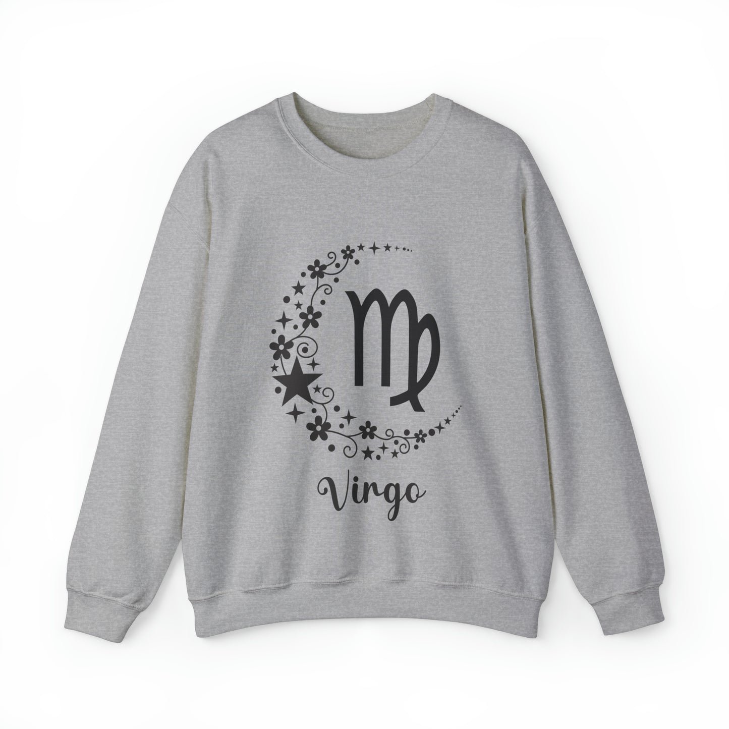Virgo Floral Moon Zodiac Unisex Heavy Blend™ Crewneck Sweatshirt