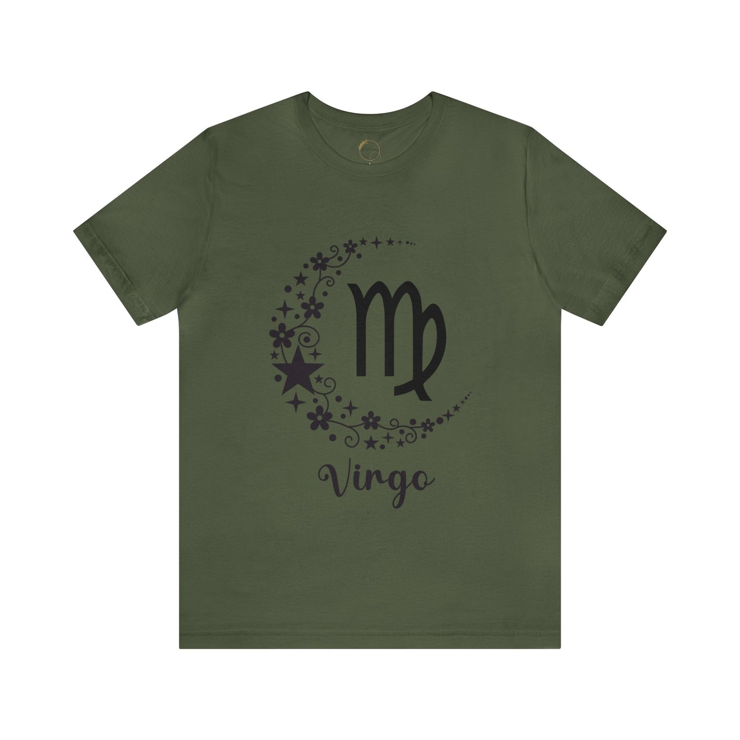 Virgo Floral Moon Zodiac Unisex Jersey Short Sleeve Tee