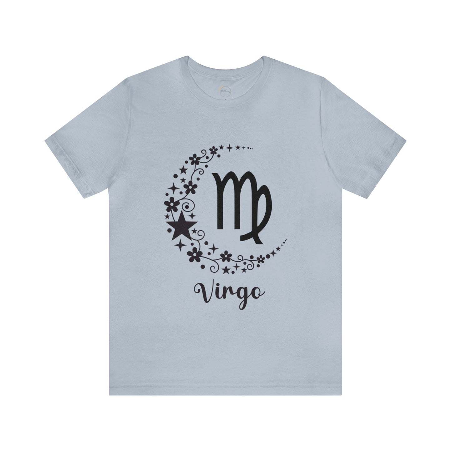 Virgo Floral Moon Zodiac Unisex Jersey Short Sleeve Tee