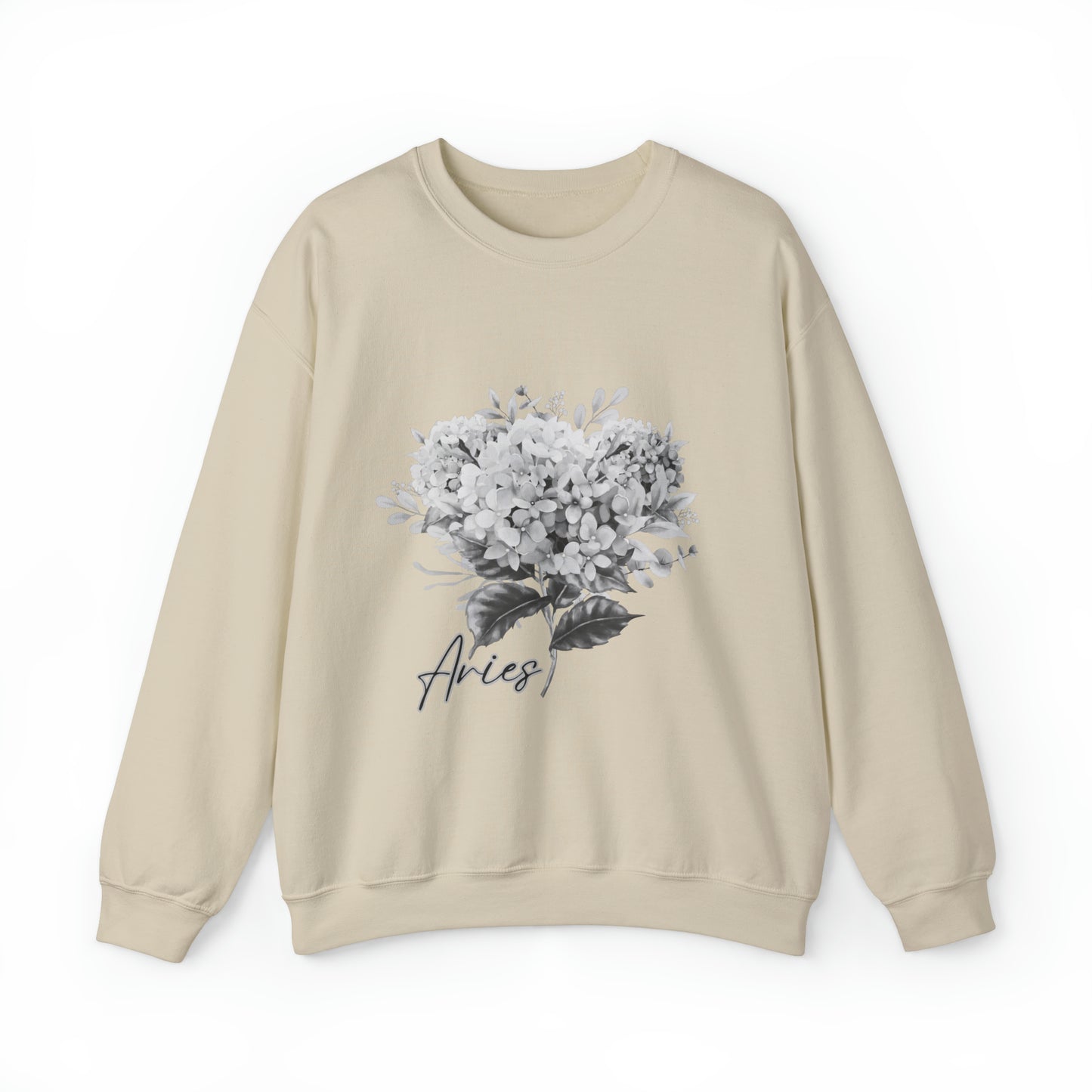 Aries Hydrangea Unisex Heavy Blend Crewneck Sweatshirt