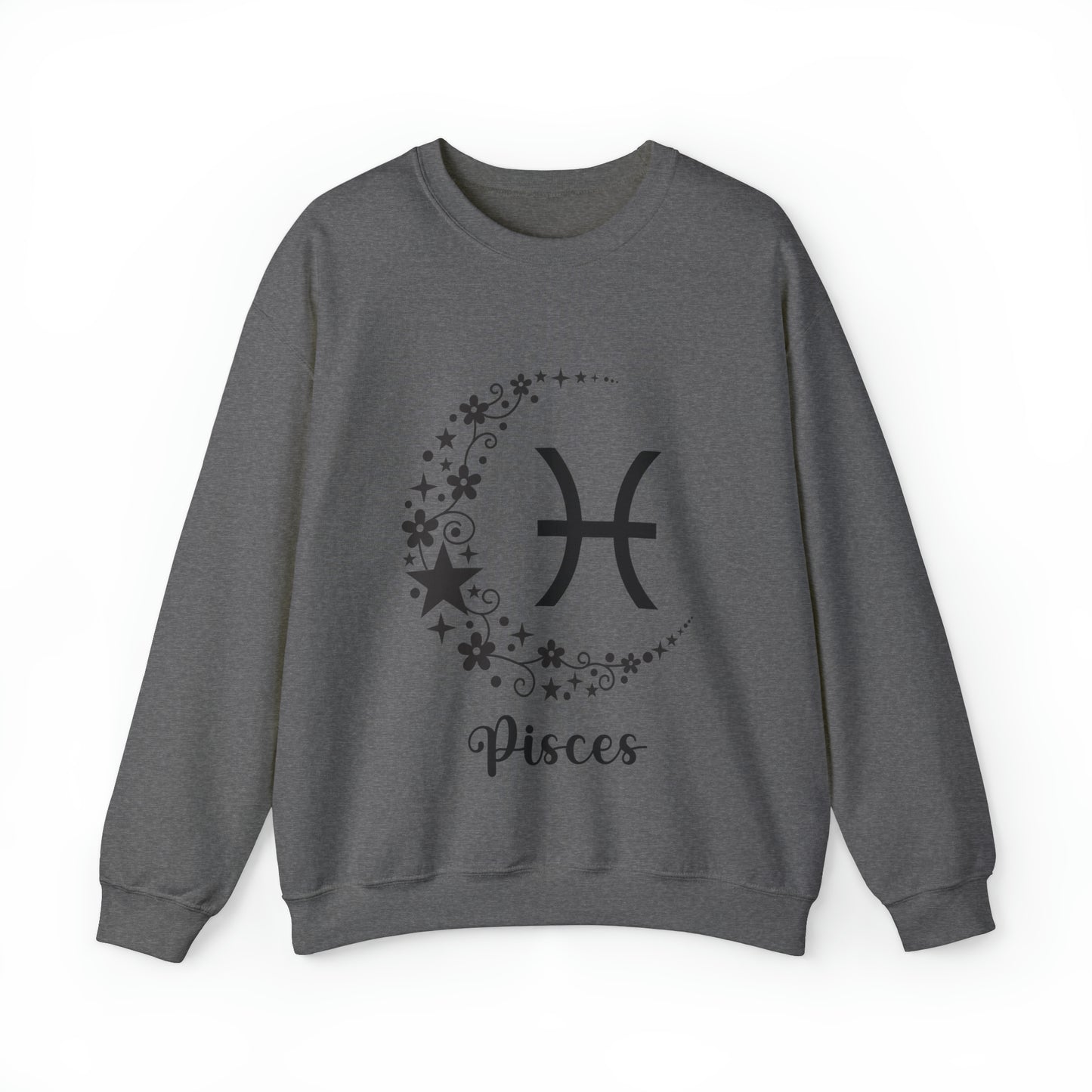 Pisces Floral Moon Zodiac Unisex Heavy Blend™ Crewneck Sweatshirt