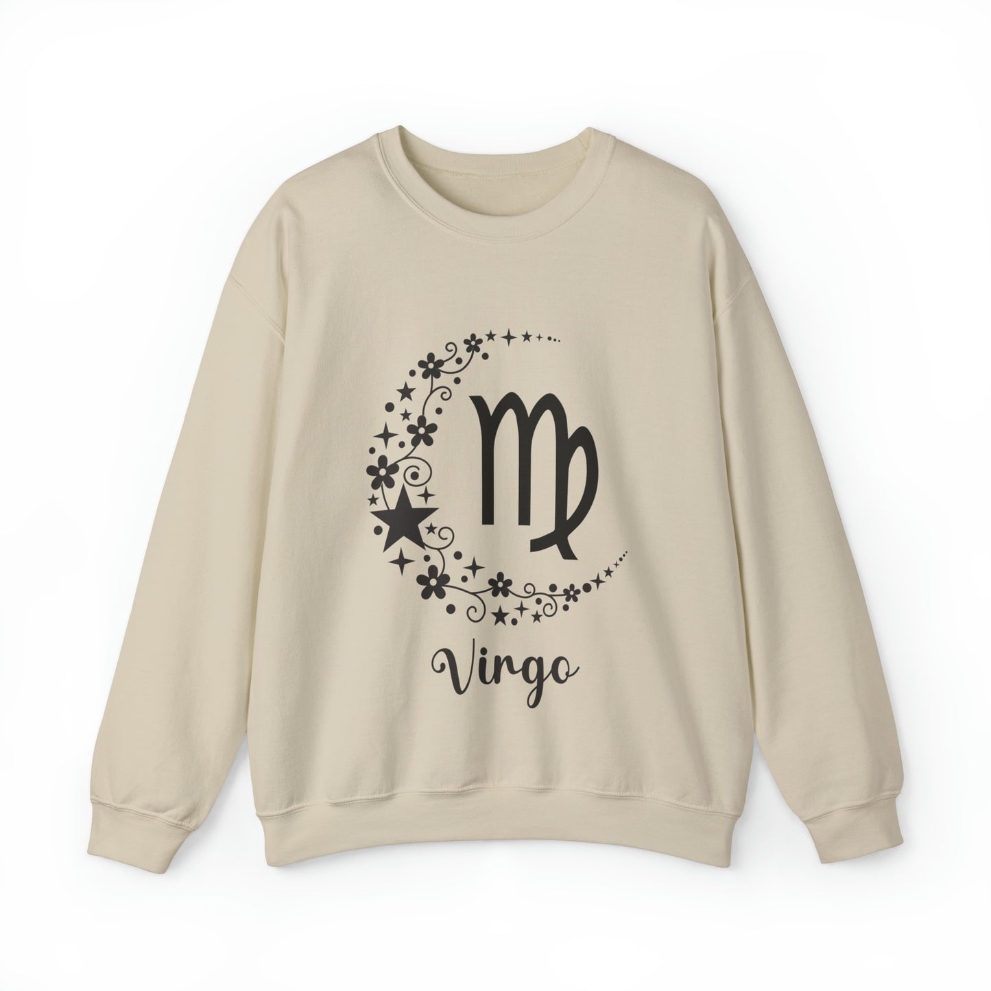 Virgo Floral Moon Zodiac Unisex Heavy Blend™ Crewneck Sweatshirt