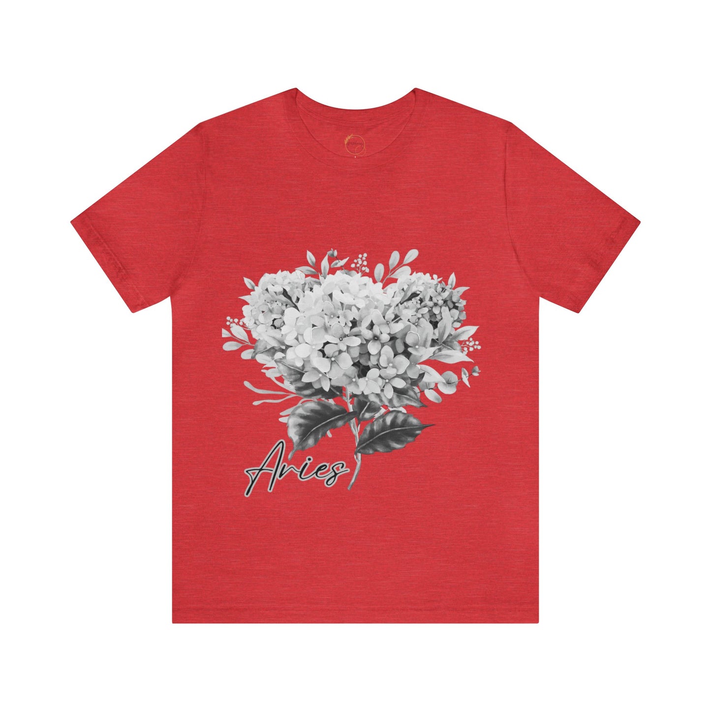 Aries Hydrangrea Zodiac Unisex Jersey Short Sleeve Tee
