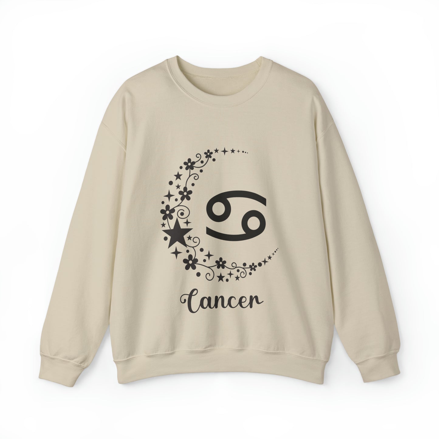 Cancer Floral Moon Zodiac Unisex Heavy Blend™ Crewneck Sweatshirt
