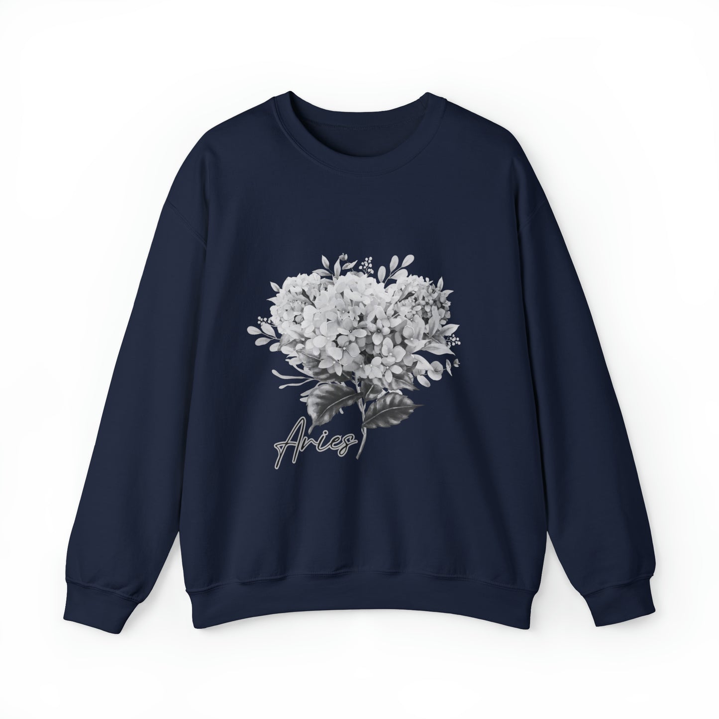 Aries Hydrangea Unisex Heavy Blend Crewneck Sweatshirt