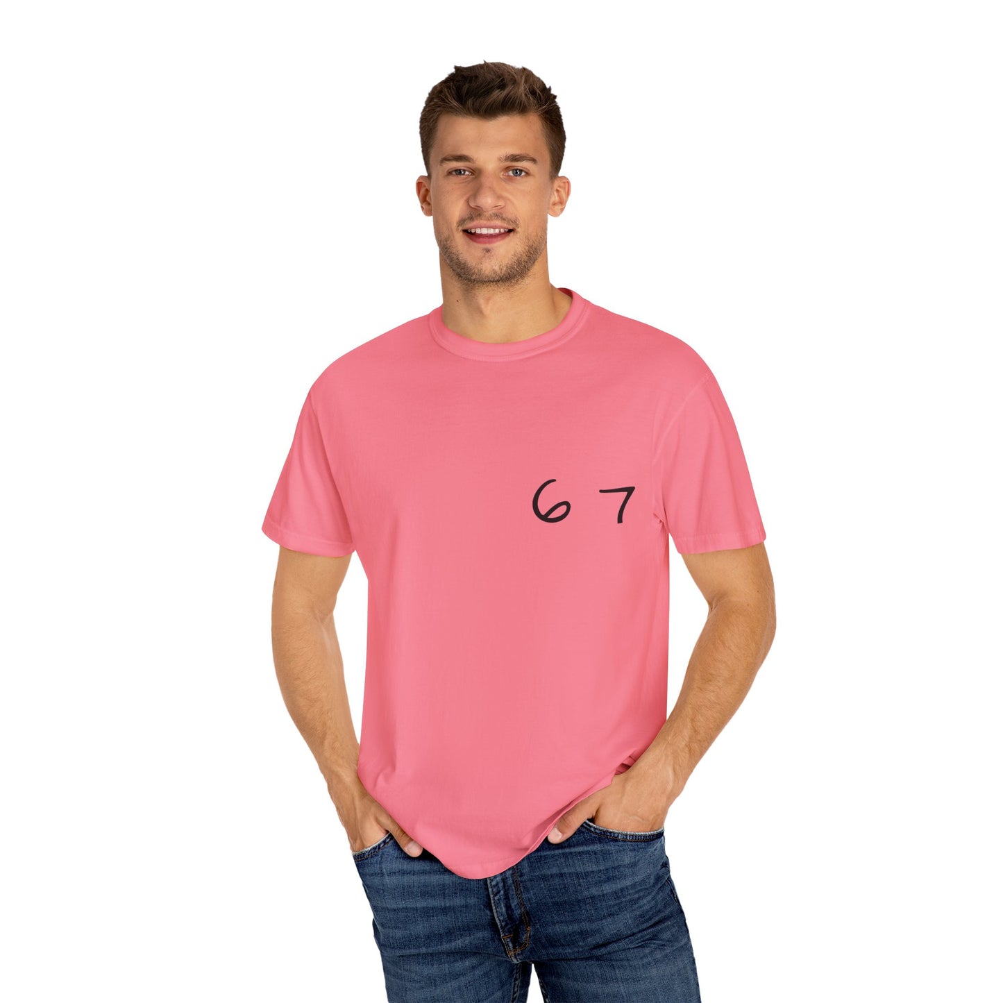 Six Seven Tee 6-7 Meme Shirt Viral TikTok Trend Comfort Colors Unisex Tee Gen Z Slang Graphic Tee (Black Print)