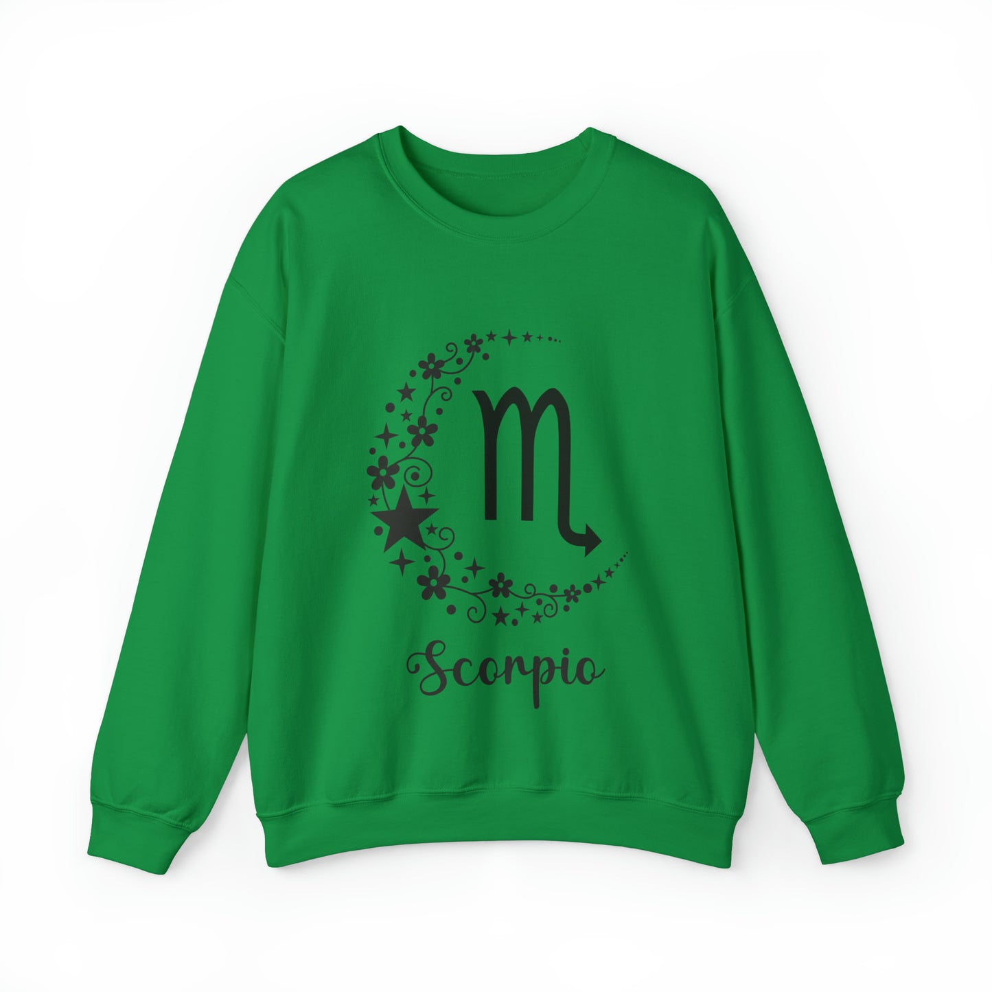 Scorpio Floral Moon Zodiac Unisex Heavy Blend™ Crewneck Sweatshirt