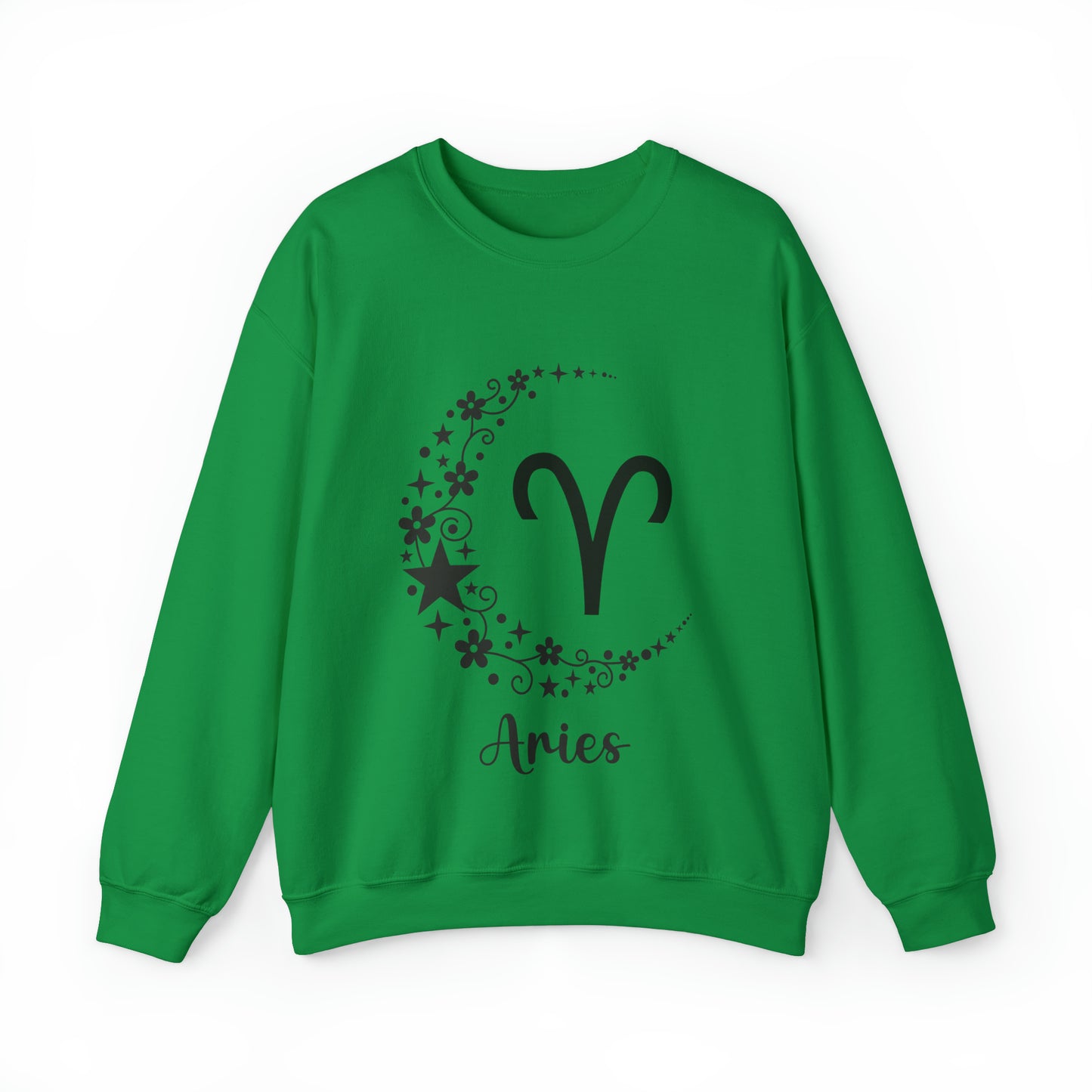 Aries Floral Moon Zodiac Unisex Heavy Blend™ Crewneck Sweatshirt