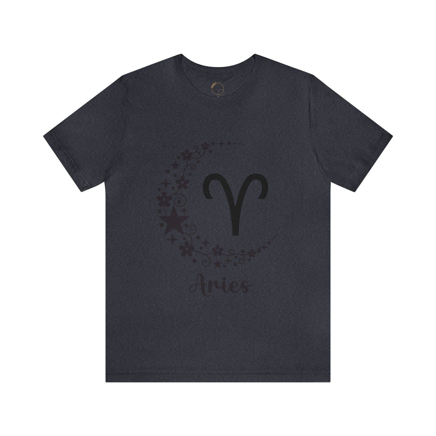 Aries Floral Moon Zodiac Unisex Jersey Short Sleeve Tee