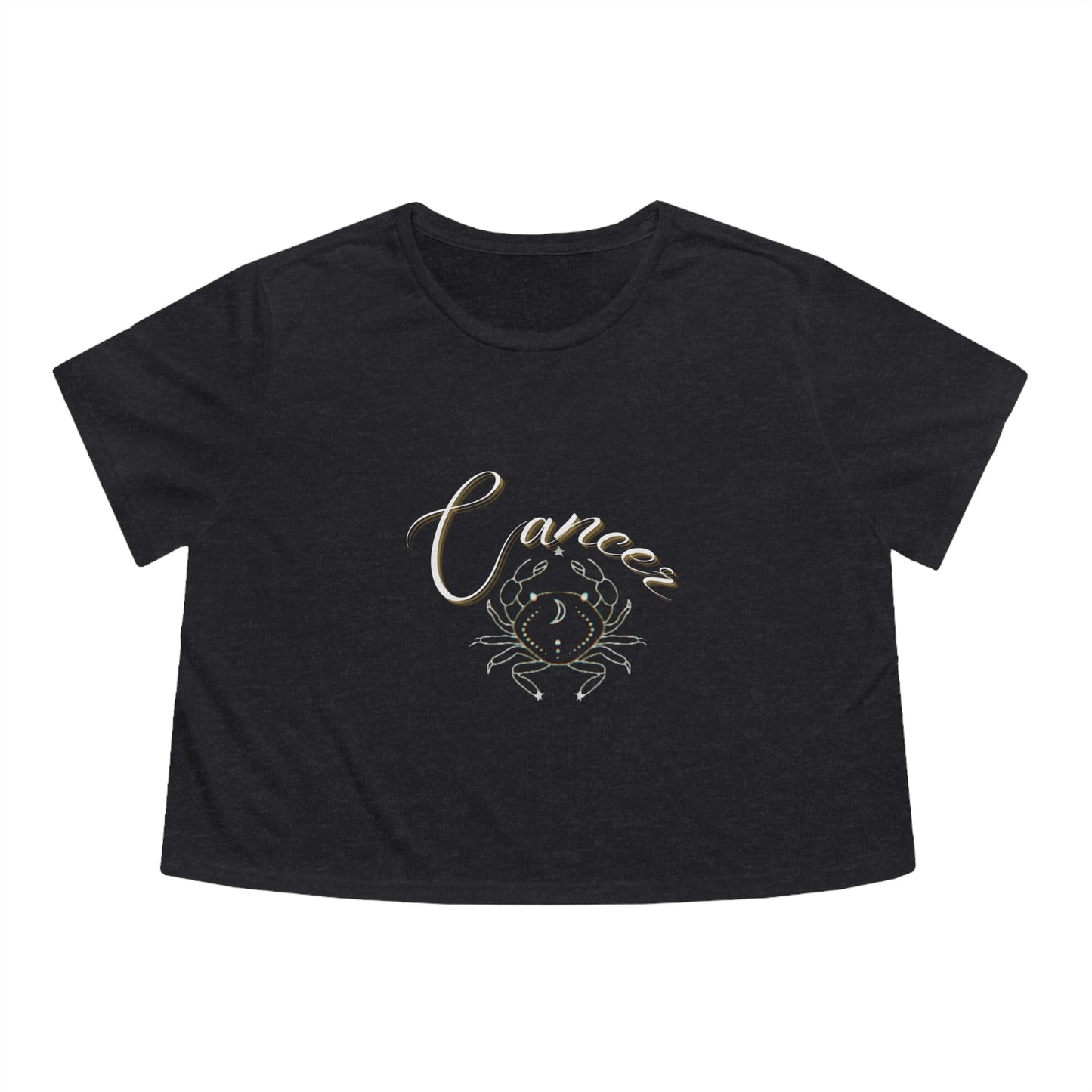 Cancer Zodiac Flowy Cropped Tee