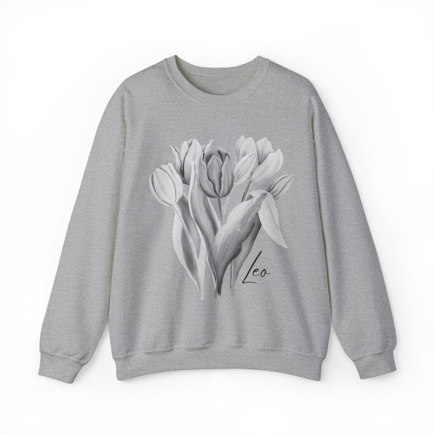 Leo Tulips Unisex Heavy Blend Crewneck Sweatshirt