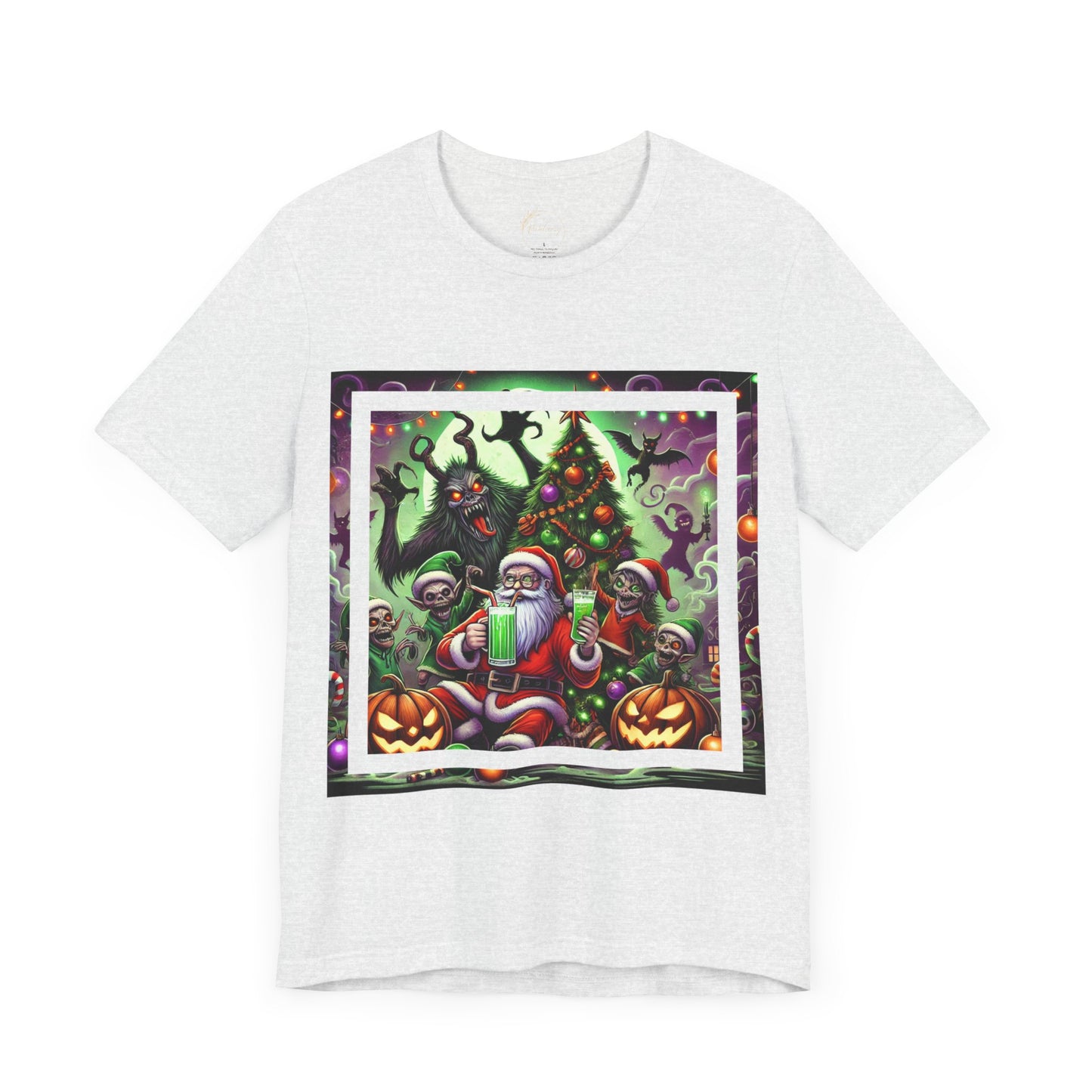 Krampus and Santa Shirt Funny Halloween Christmas Party Tee xMasWeen Krampus Party Santa Party Holiday Smashup