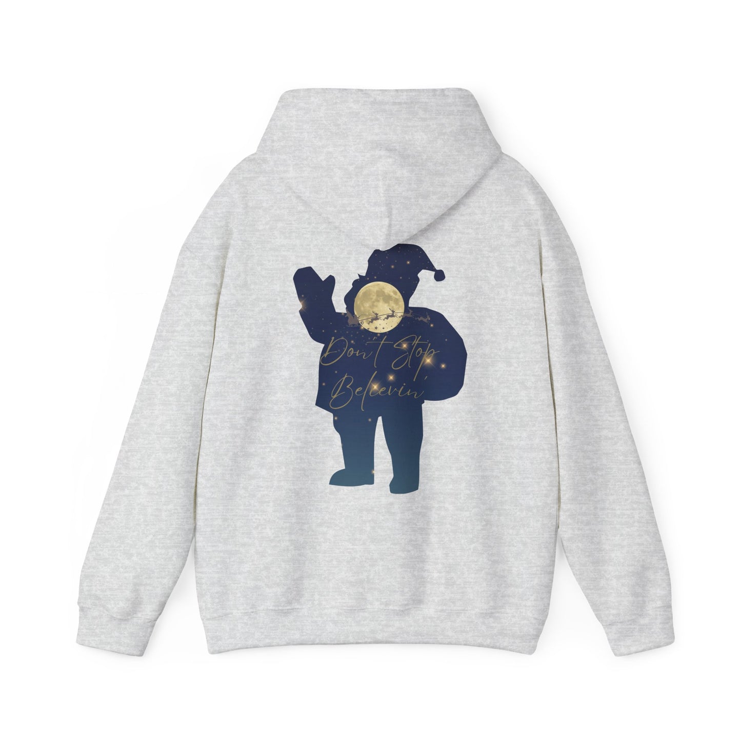 Magical Santa Shirt Don't Stop Believin' Full Moon Christmas Tee Unisex Hooded Sweatshirt