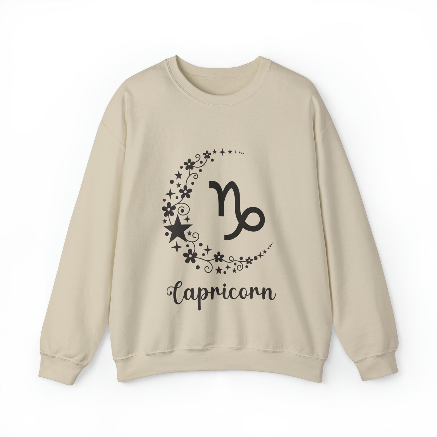 Capricorn Floral Moon Zodiac Unisex Heavy Blend™ Crewneck Sweatshirt