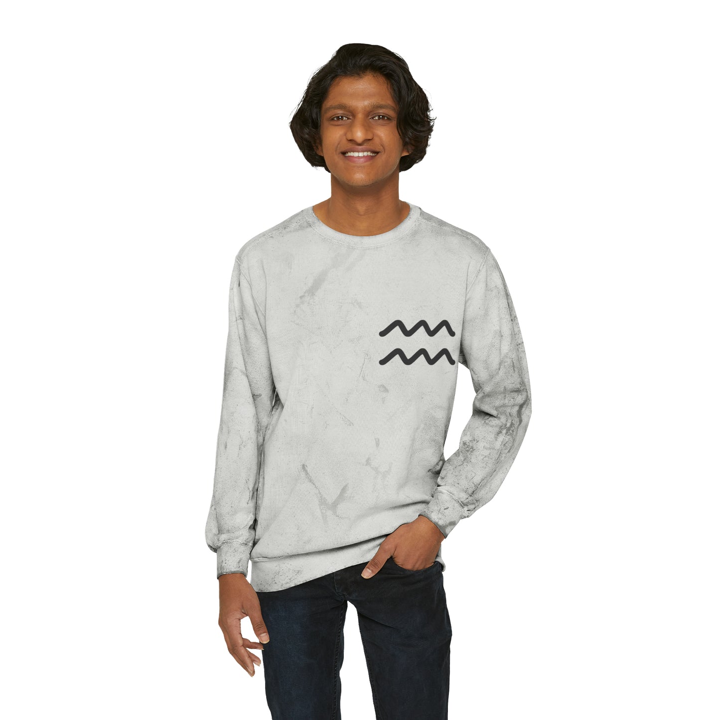 Aquarius Zodiac Unisex Color Blast Crewneck Sweatshirt