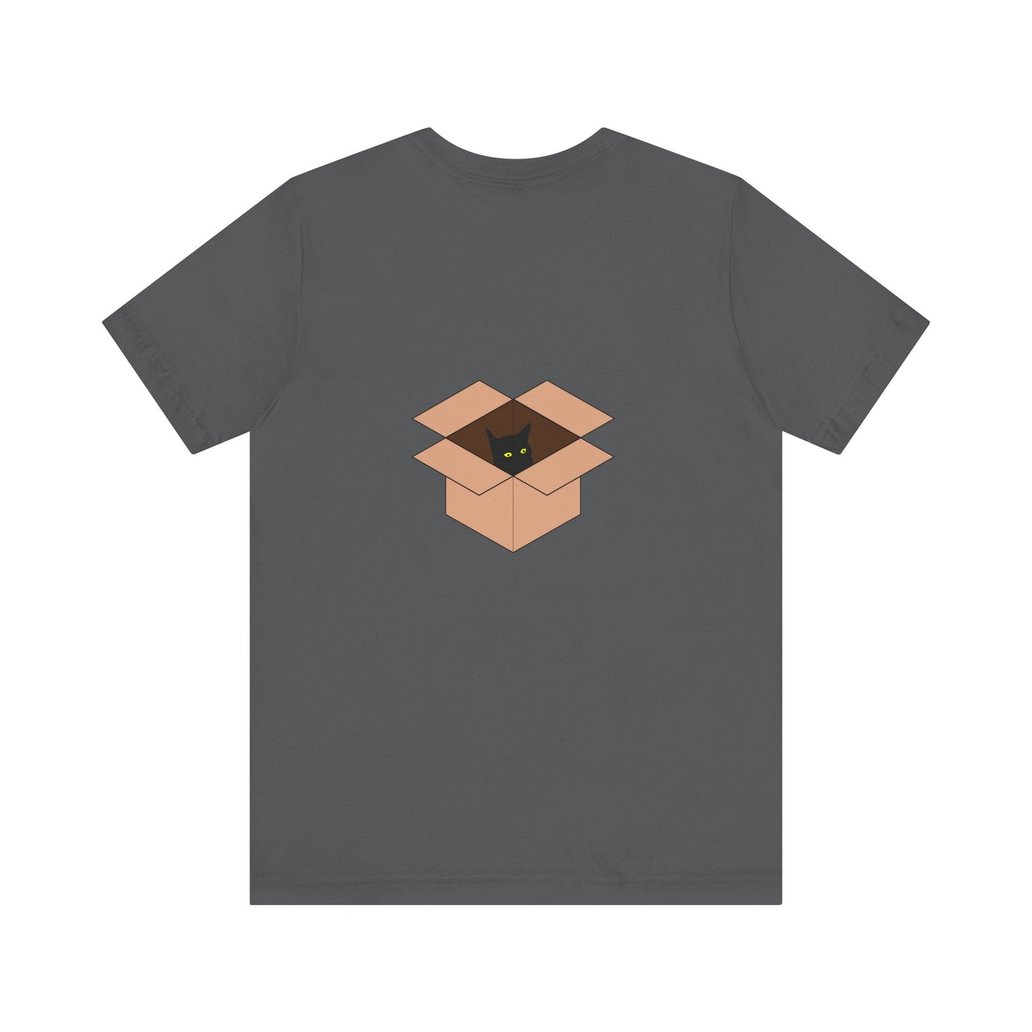 What's in the Box Silly T-Shirt Funny Cardboard Box Design Funny Cat Shirt Kitty Design Cute Front and Back Tee Quirky Gift Ideas