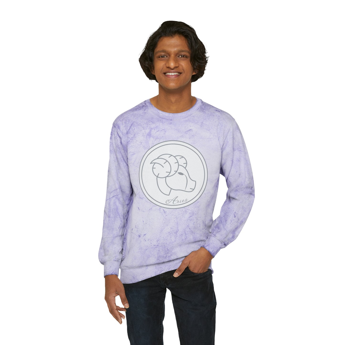Aries Ram Unisex Color Blast Crewneck Sweatshirt