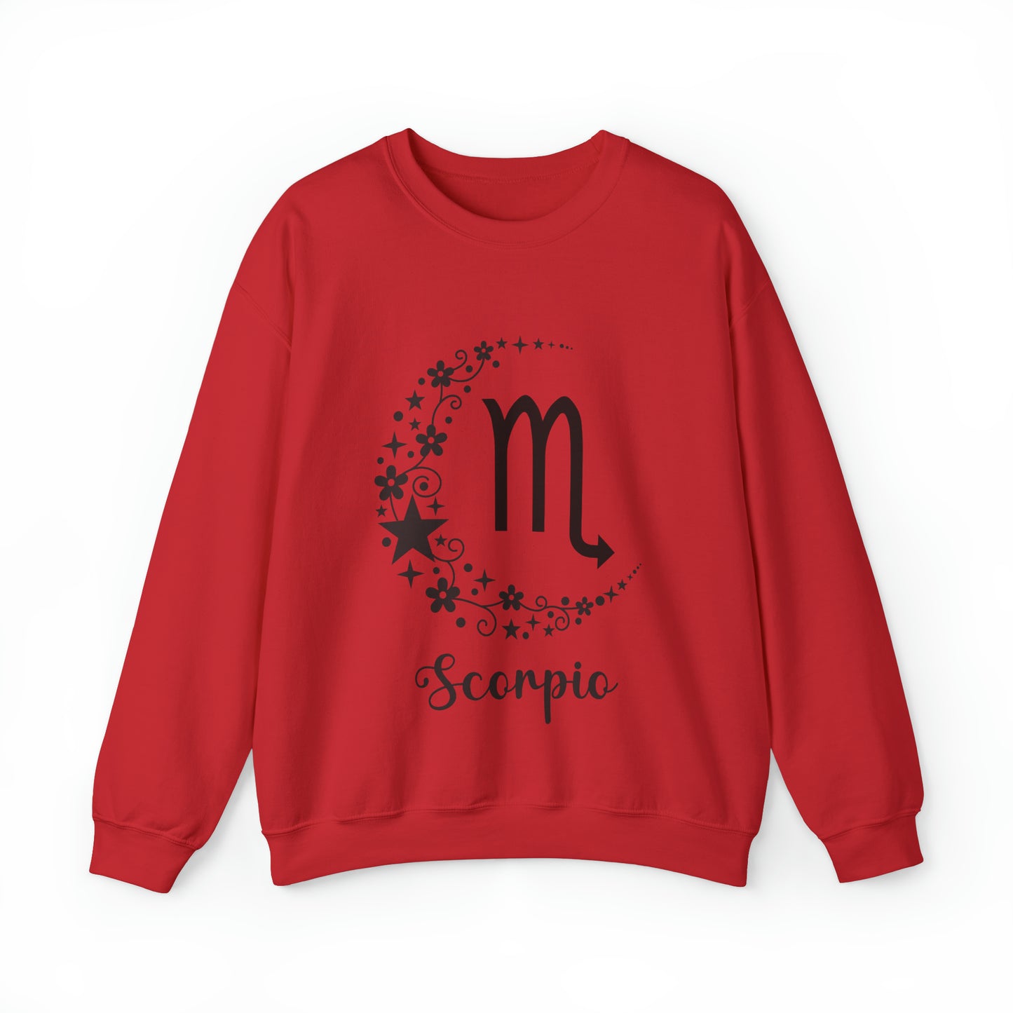 Scorpio Floral Moon Zodiac Unisex Heavy Blend™ Crewneck Sweatshirt