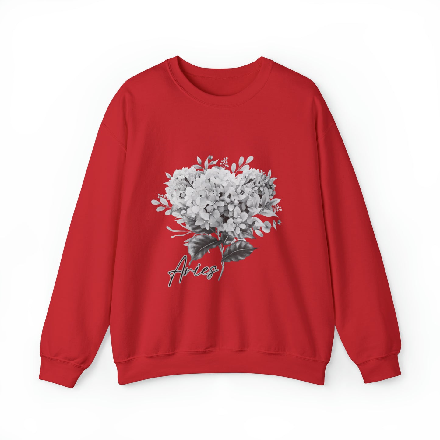 Aries Hydrangea Unisex Heavy Blend Crewneck Sweatshirt