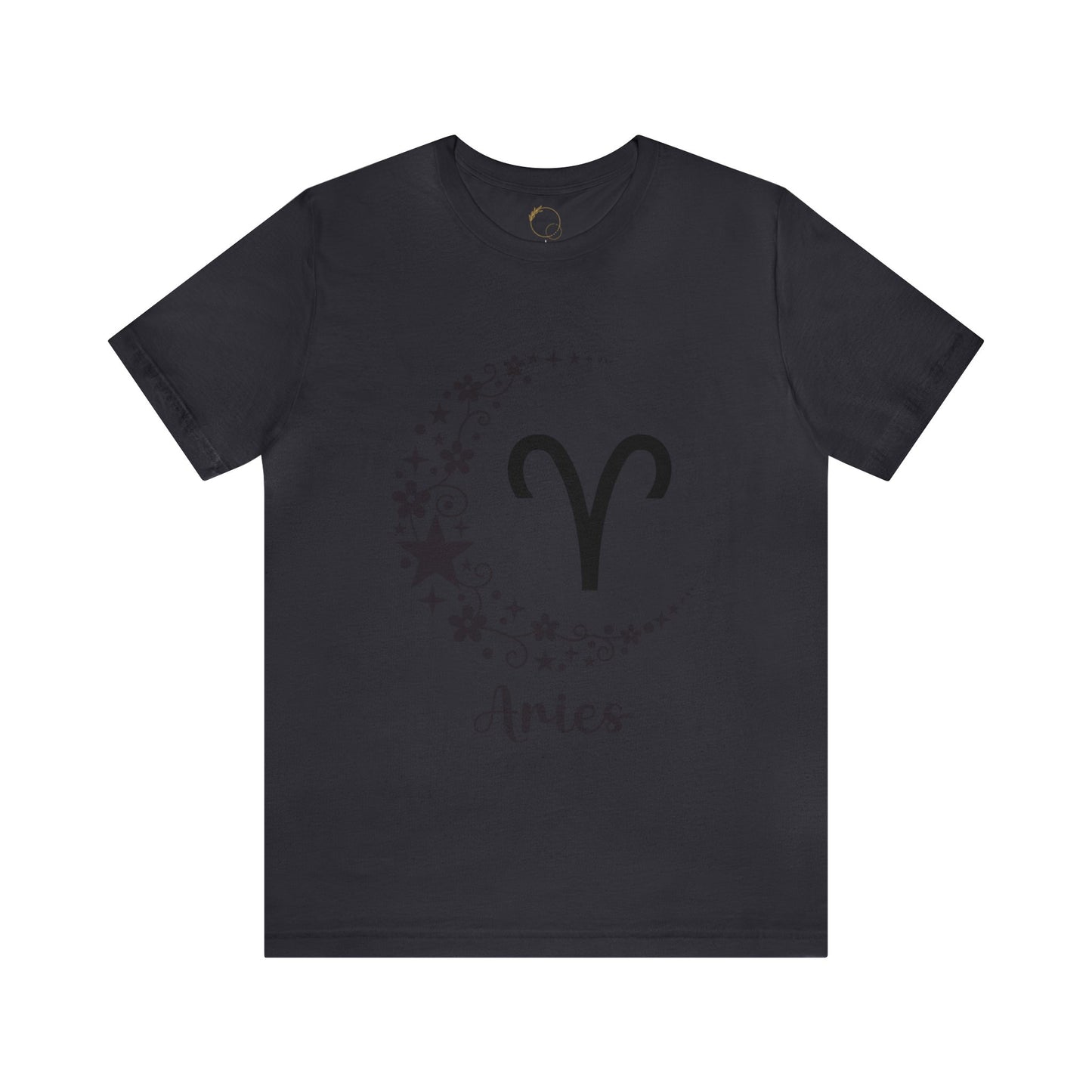 Aries Floral Moon Zodiac Unisex Jersey Short Sleeve Tee