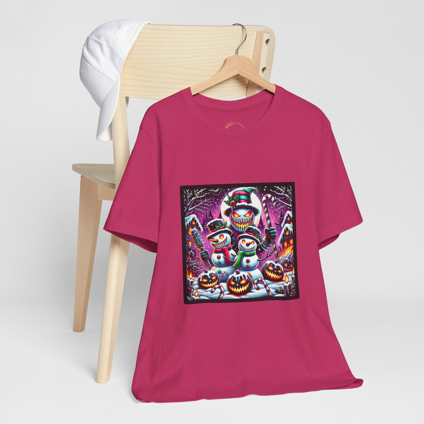 Spooky Snowmen Shirt Halloween Christmas Mashup Holiday Tee xMasWeen Evil Snowman Spooky Christmas Freight Delight Pumpkin Snowman