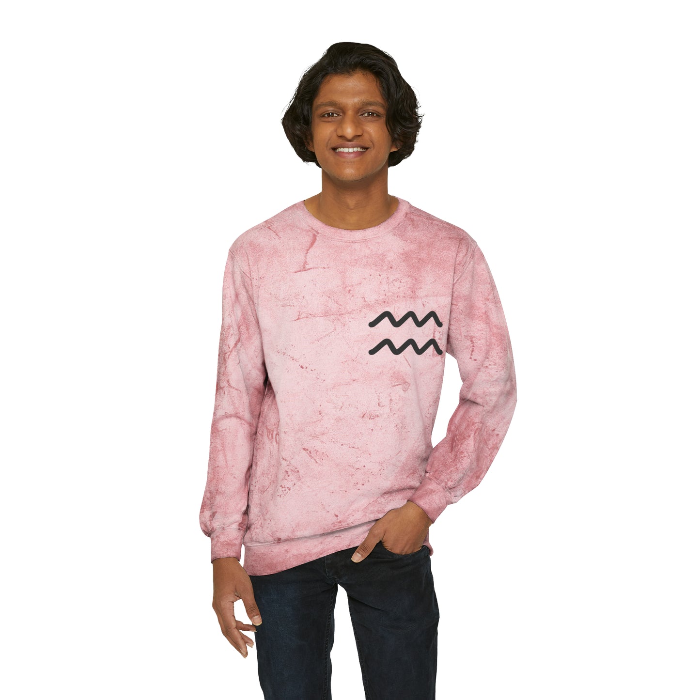 Aquarius Zodiac Unisex Color Blast Crewneck Sweatshirt