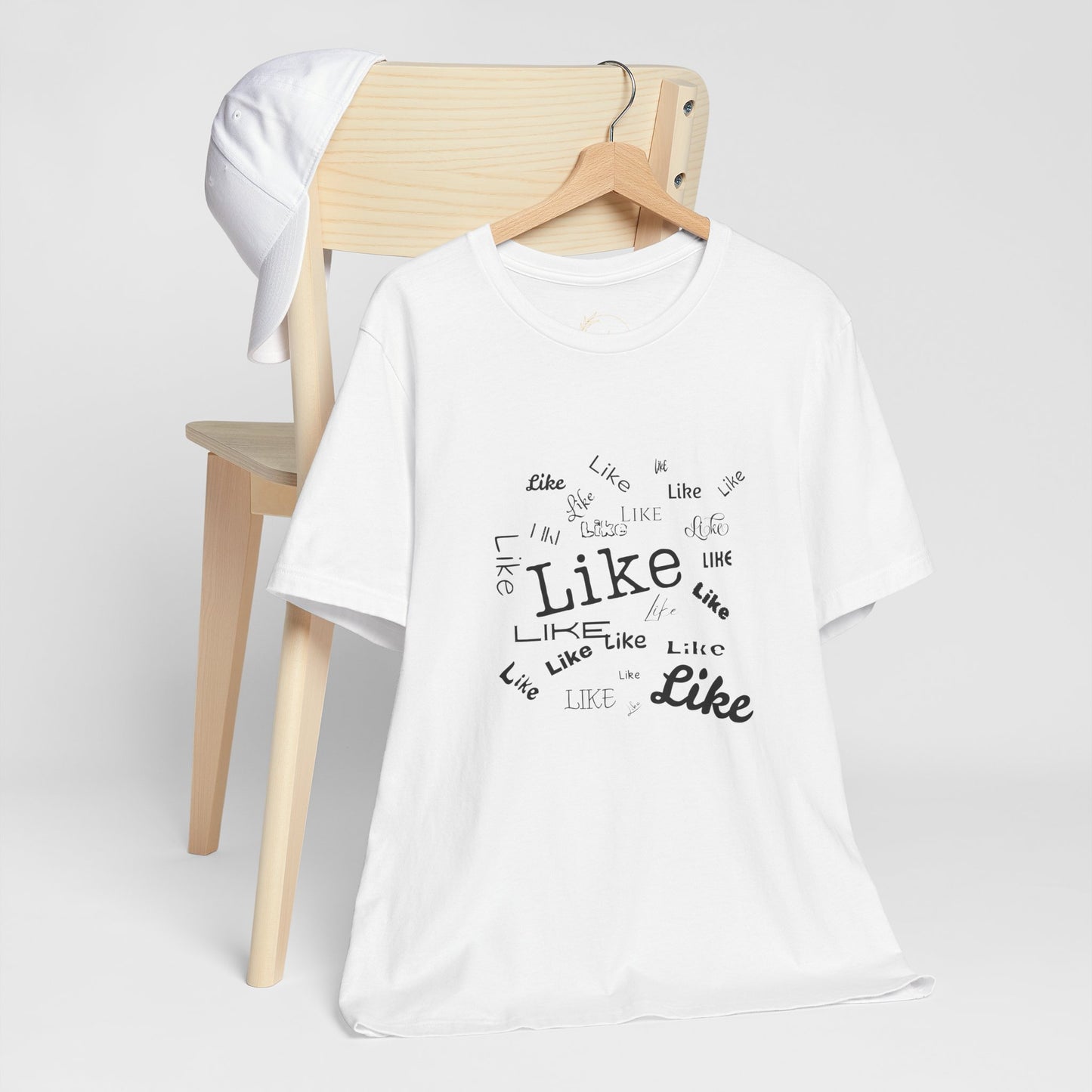 Teen Humor Shirt - 'Like' Repeating Text Tee - Funny Gift for Teenagers