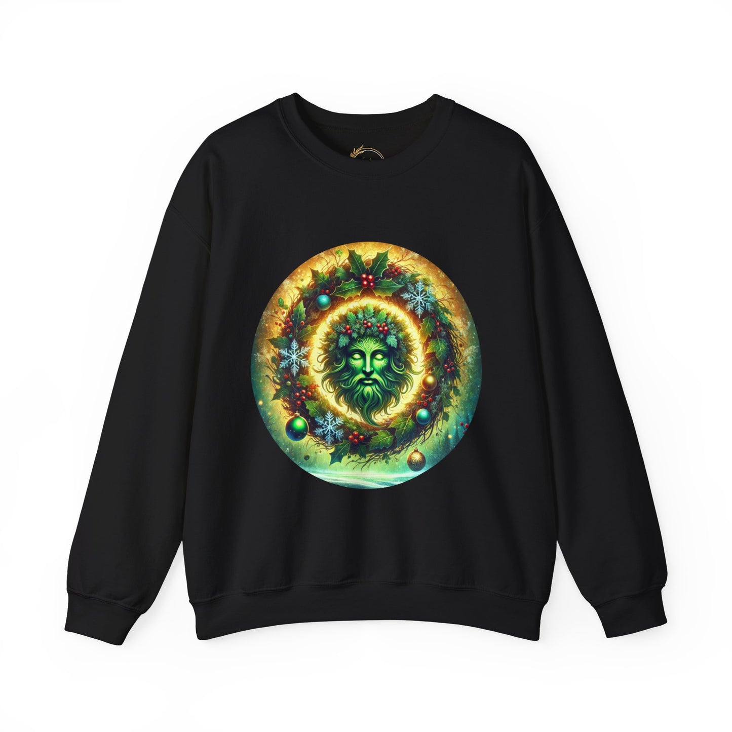 Green Man Christmas Wreath Shirt Pagan Nature Holiday Design Tee