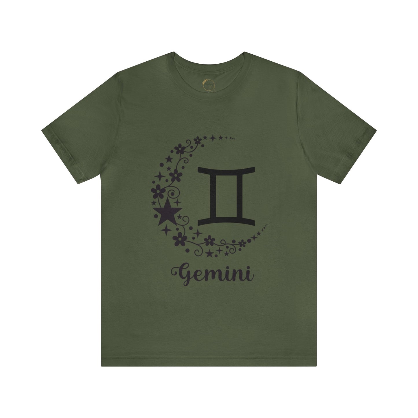 Gemini Floral Moon Zodiac Unisex Jersey Short Sleeve Tee