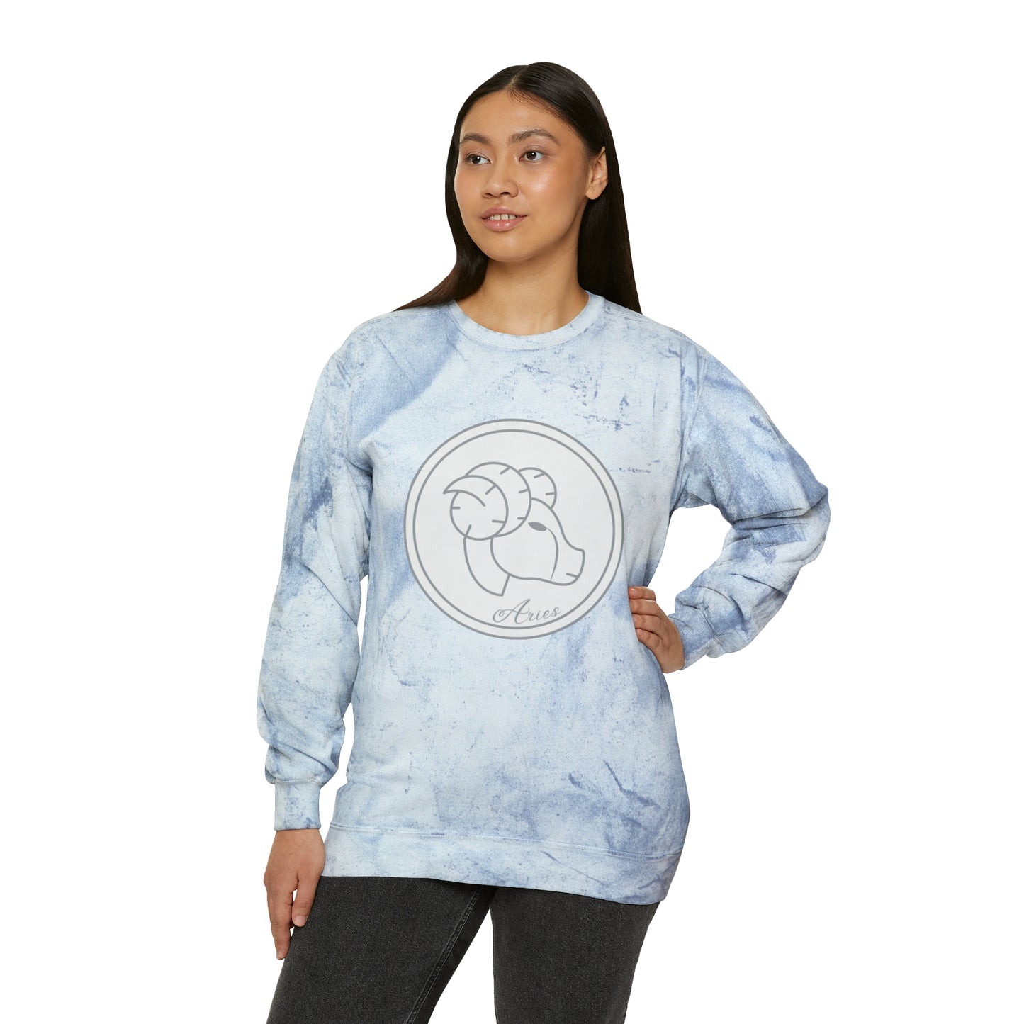 Aries Ram Unisex Color Blast Crewneck Sweatshirt