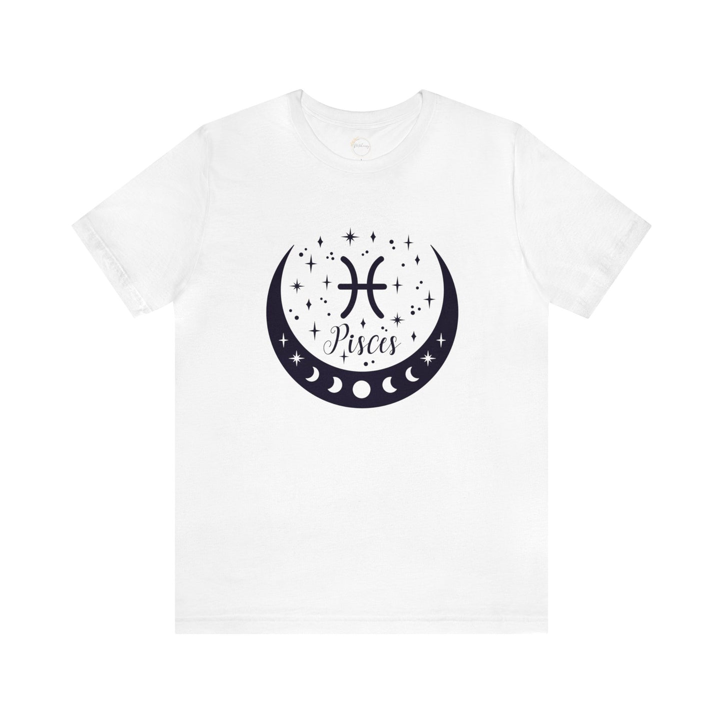 Pisces Moon Phase Zodiac Unisex Jersey Short Sleeve Tee