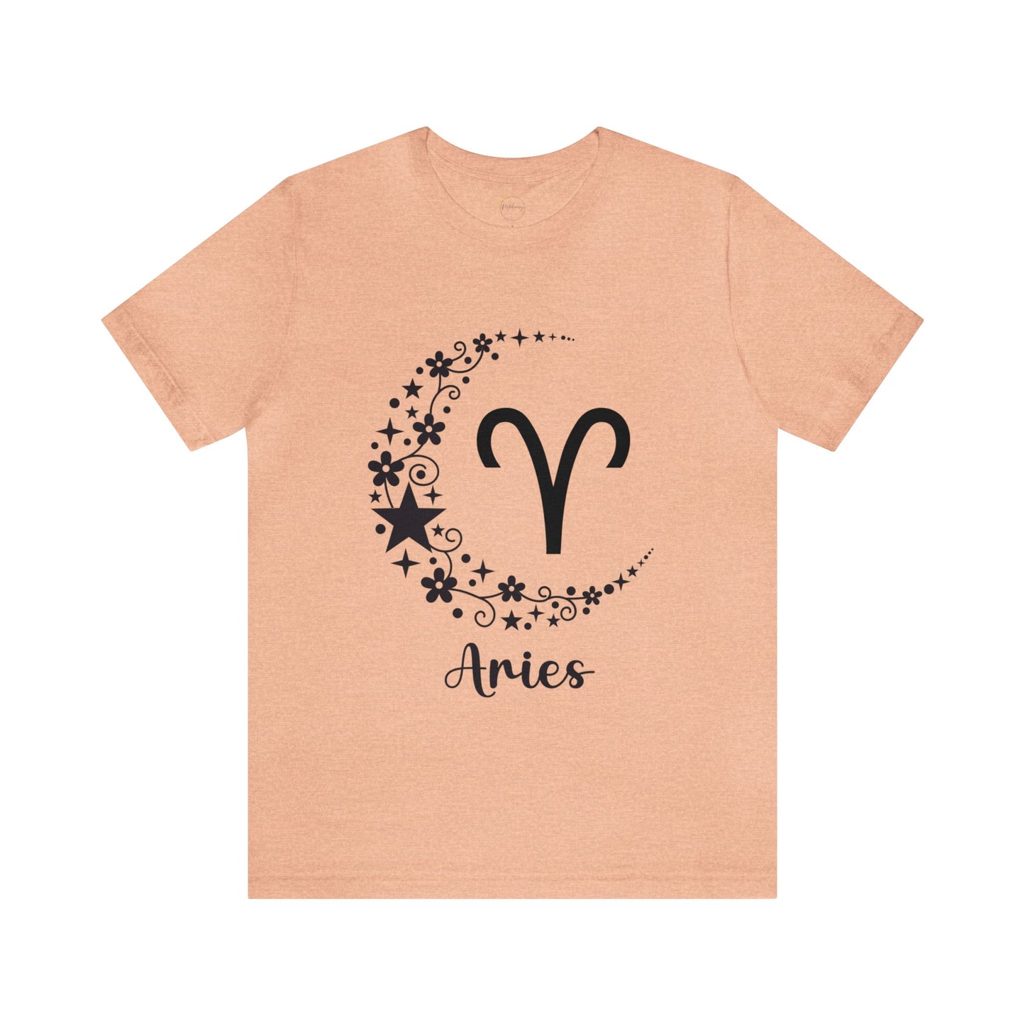 Aries Floral Moon Zodiac Unisex Jersey Short Sleeve Tee