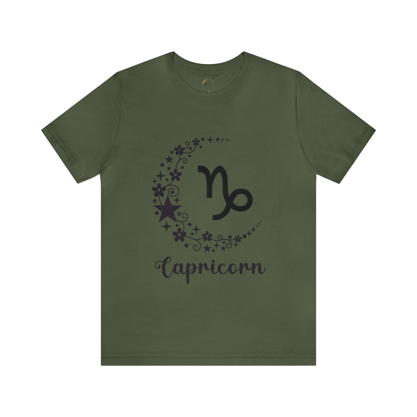 Capricorn Floral Moon Zodiac Unisex Jersey Short Sleeve Tee