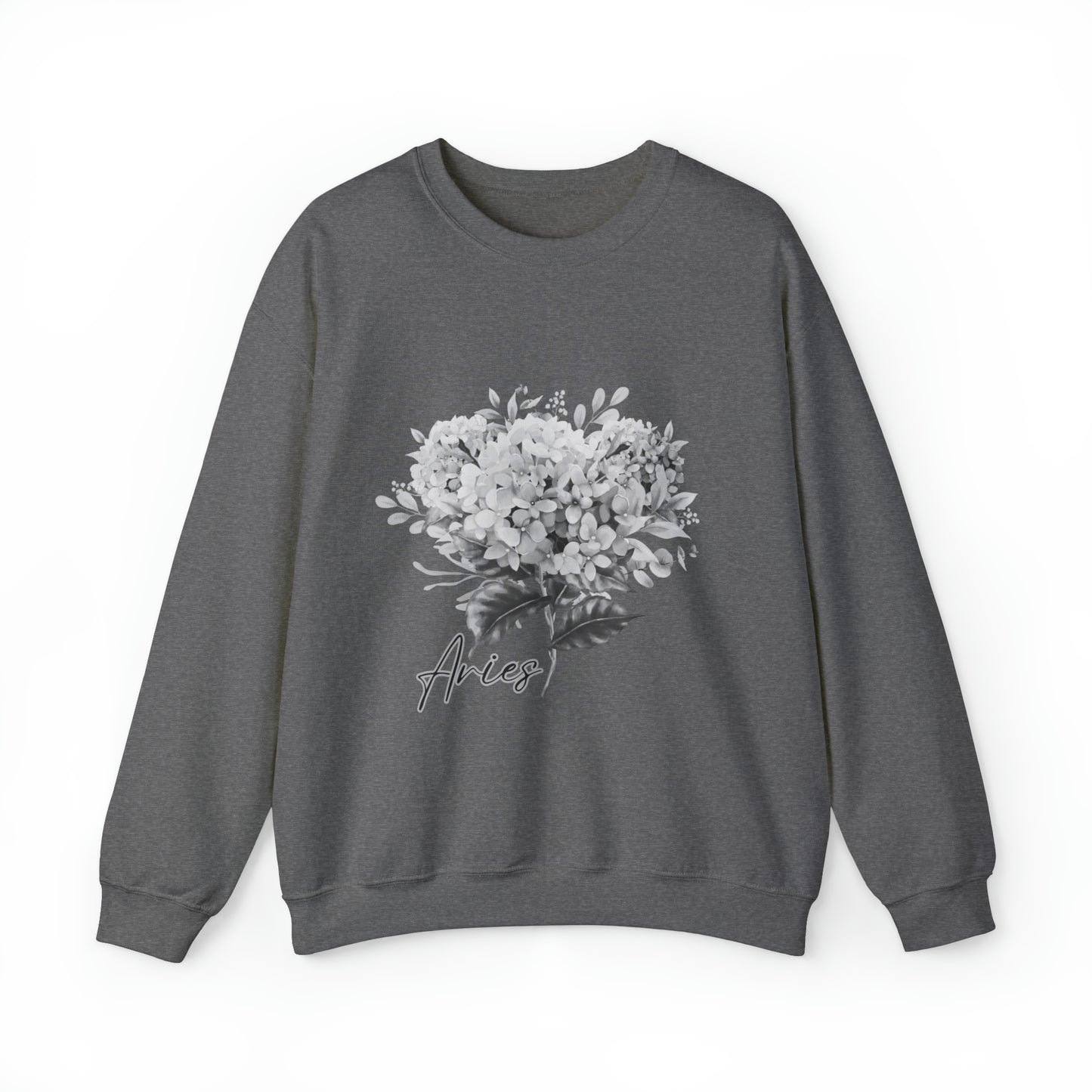 Aries Hydrangea Unisex Heavy Blend Crewneck Sweatshirt