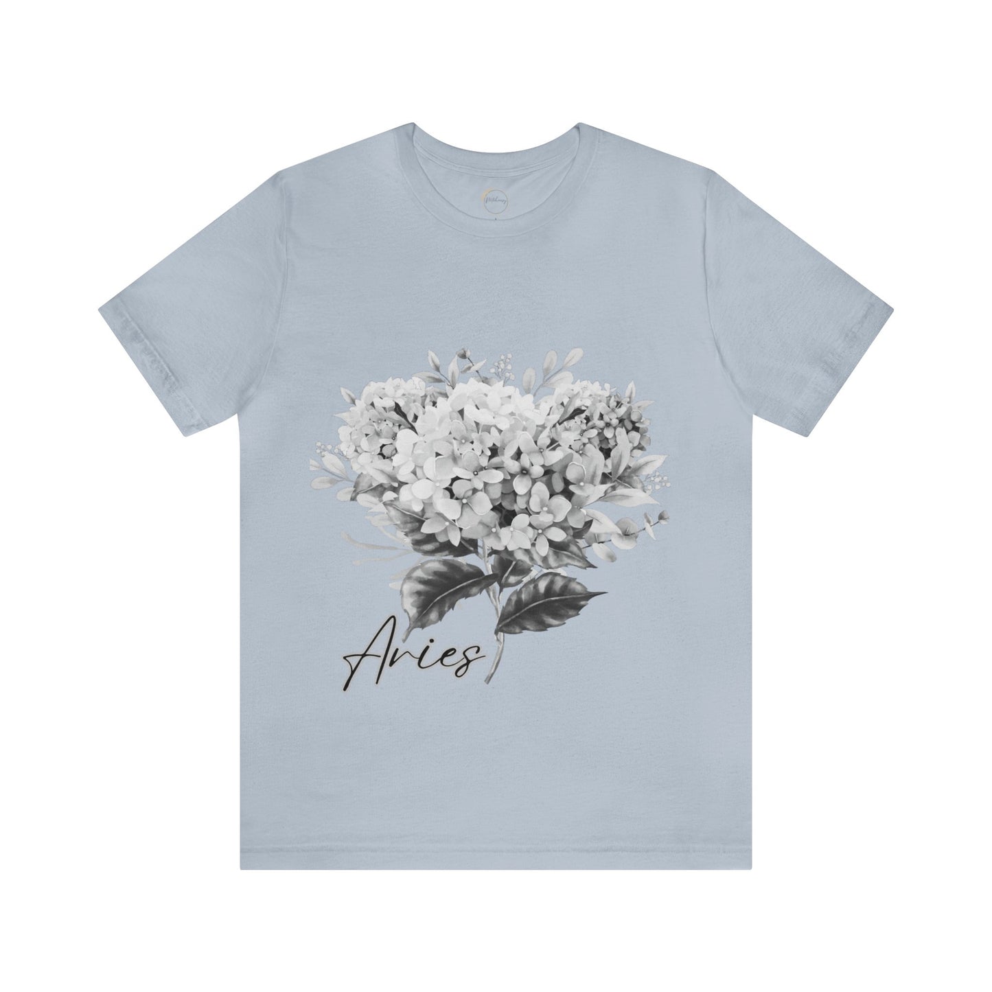 Aries Hydrangrea Zodiac Unisex Jersey Short Sleeve Tee