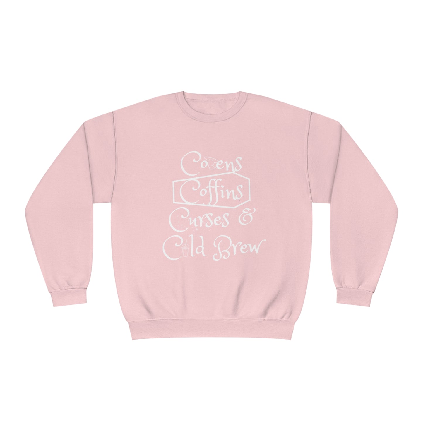 Covens, Coffins, Curses and Cold Brew Unisex Crewneck Sweatshirt