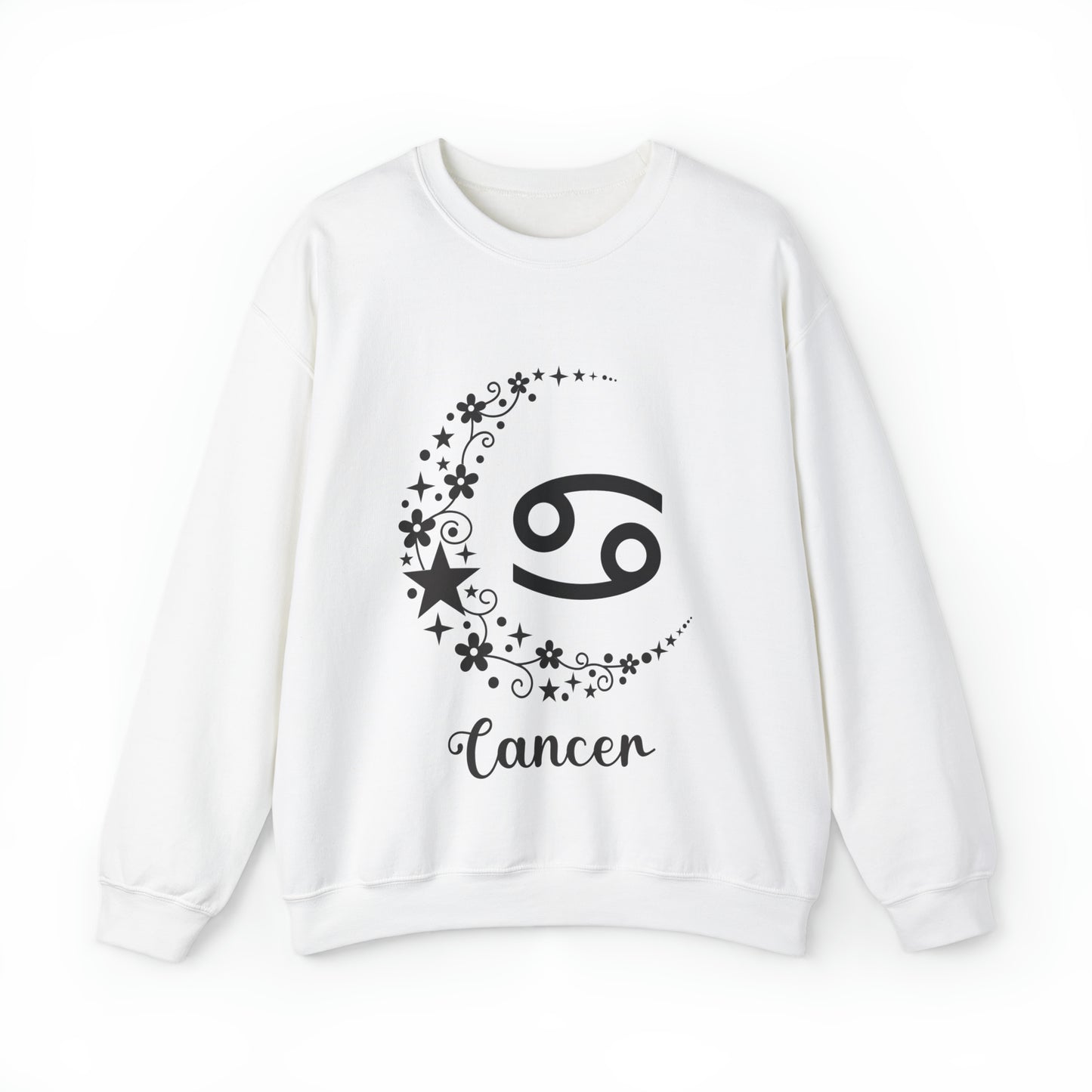 Cancer Floral Moon Zodiac Unisex Heavy Blend™ Crewneck Sweatshirt