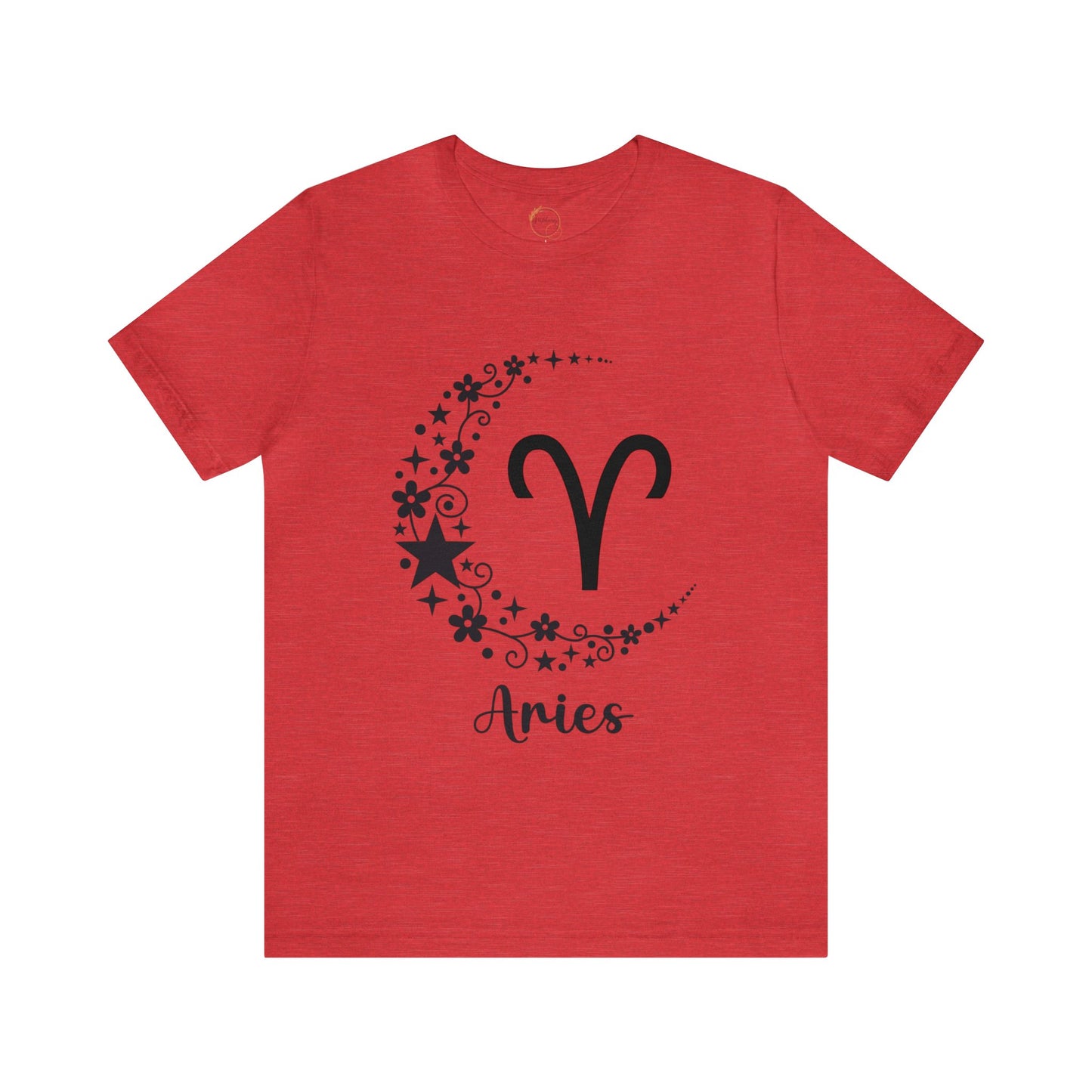 Aries Floral Moon Zodiac Unisex Jersey Short Sleeve Tee