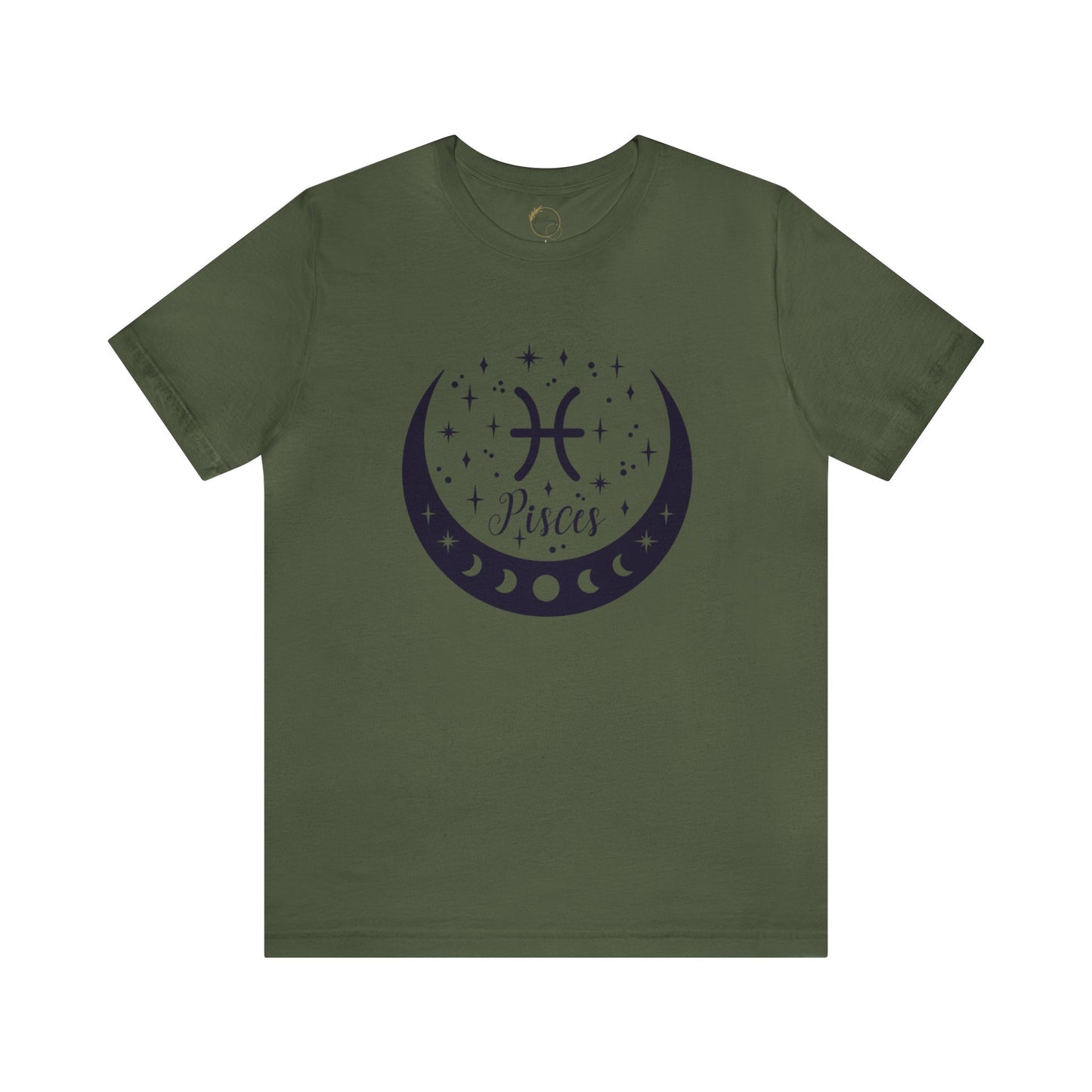 Pisces Moon Phase Zodiac Unisex Jersey Short Sleeve Tee