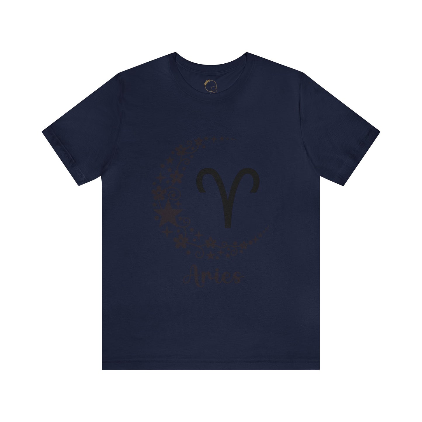 Aries Floral Moon Zodiac Unisex Jersey Short Sleeve Tee