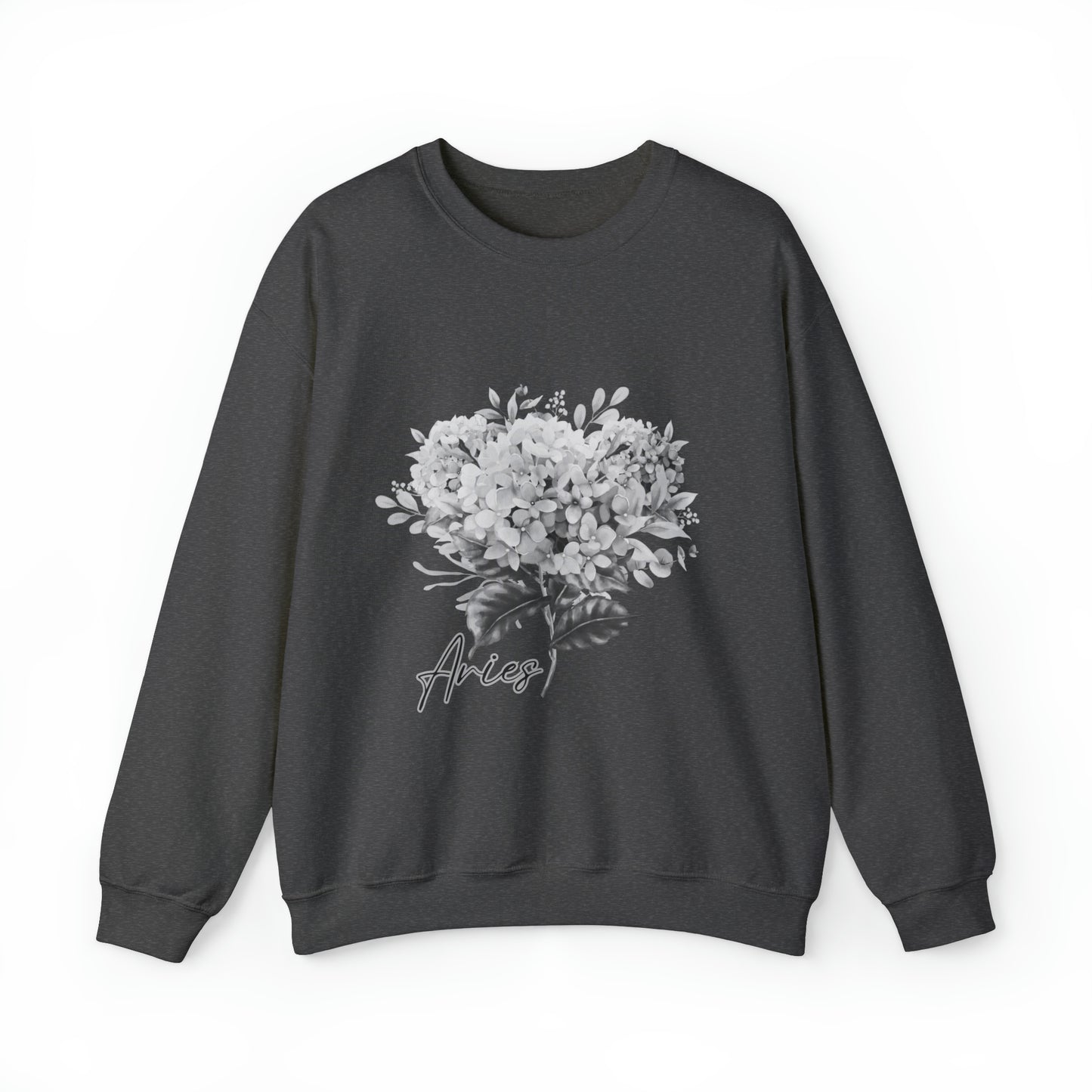 Aries Hydrangea Unisex Heavy Blend Crewneck Sweatshirt