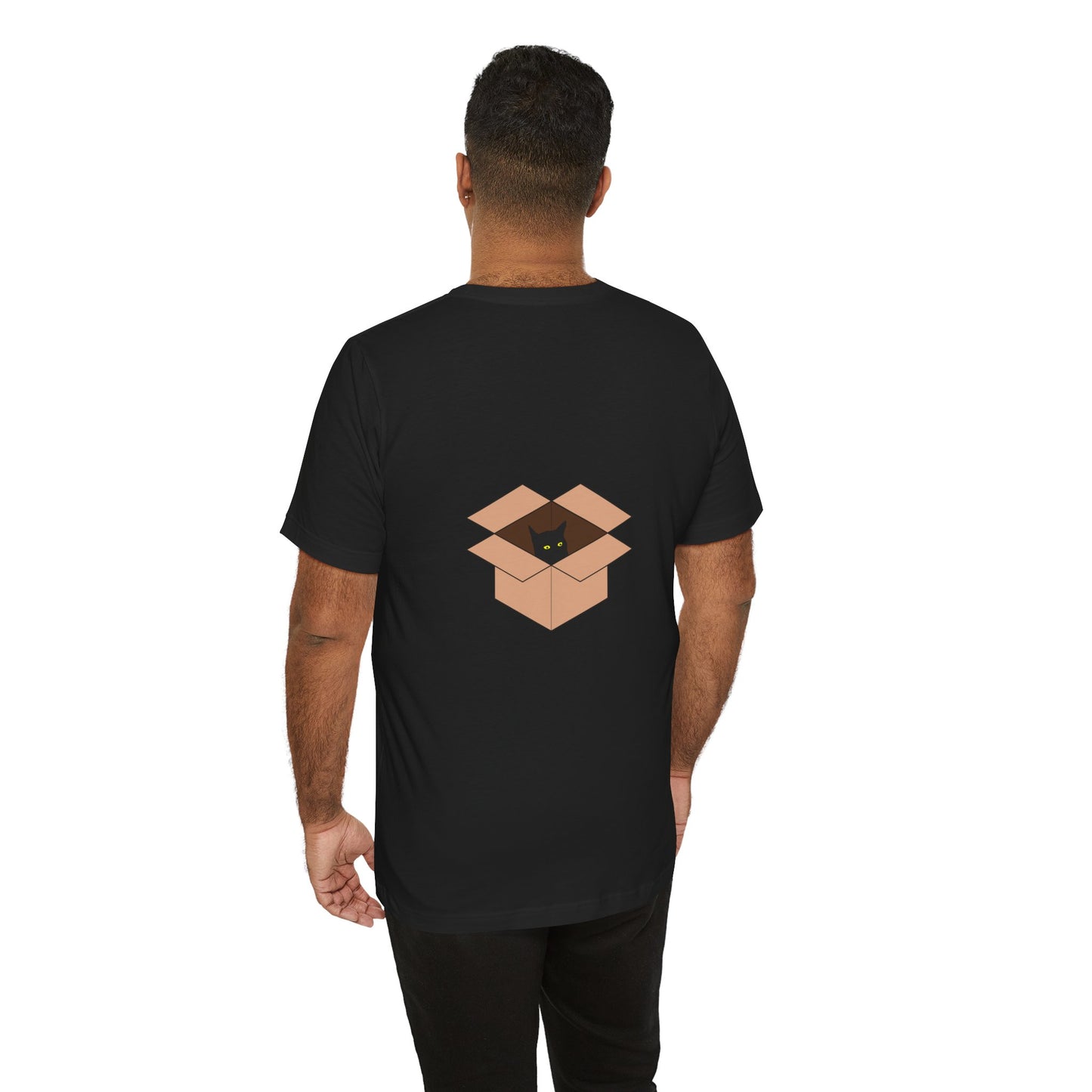 What's in the Box Silly T-Shirt Funny Cardboard Box Design Funny Cat Shirt Kitty Design Cute Front and Back Tee Quirky Gift Ideas