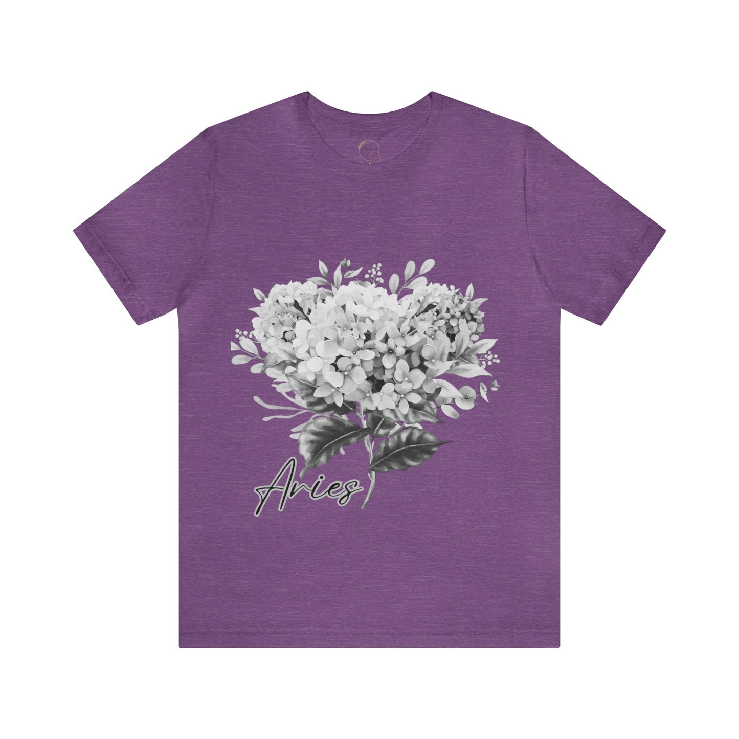 Aries Hydrangrea Zodiac Unisex Jersey Short Sleeve Tee
